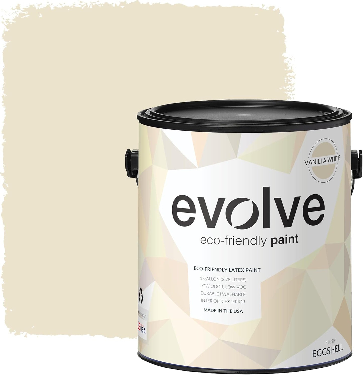EVOLVE Paint & Primer: Environment-friendly, Low Sheen with One-coat Coverage for Interior & Exterior surfaces (Vanilla White, 1-Gallon)