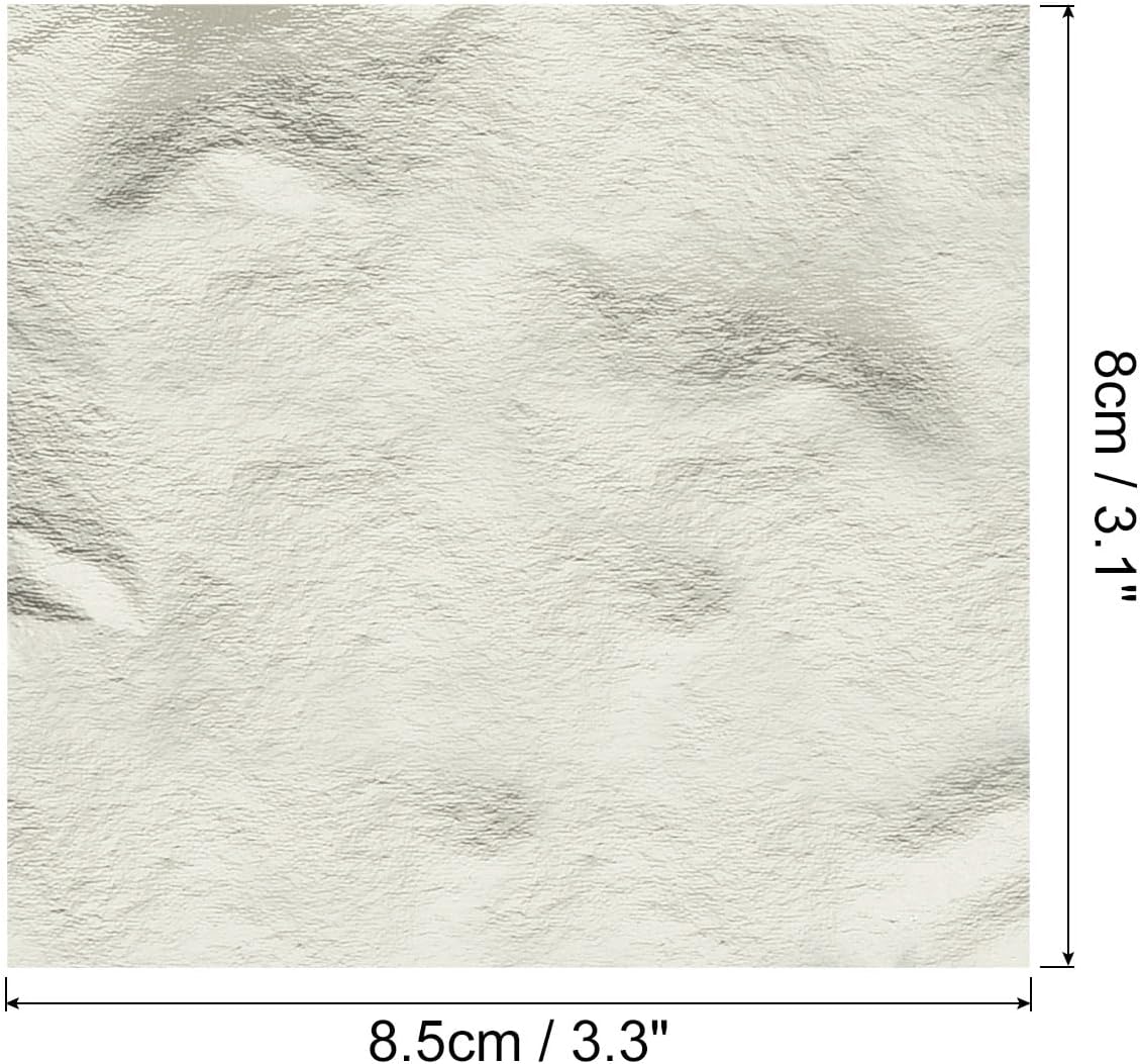 MECCANIXITY Gold Leaf Foil Sheet, Classic Silver Leaf Papers, 3.3 Inch x 3.1 Inch for Art Decoration, Sculptures, Painting, Pack of 150 Pcs