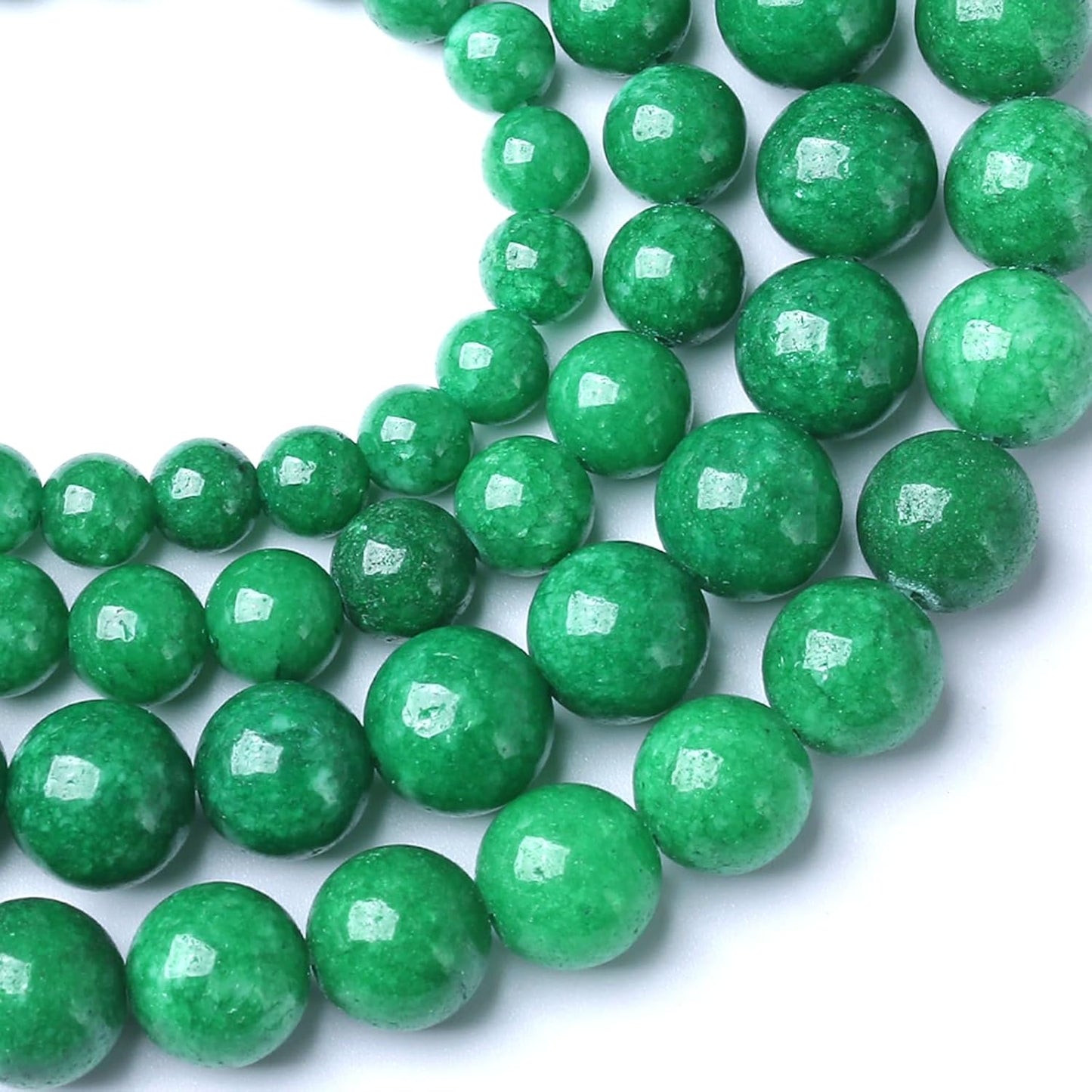 8MM Blackish Green Cloudy Chalcedony Stone Beads Round Loose Beads for Jewelry Making Bracelet Necklace 90pcs 2 Strands 32"