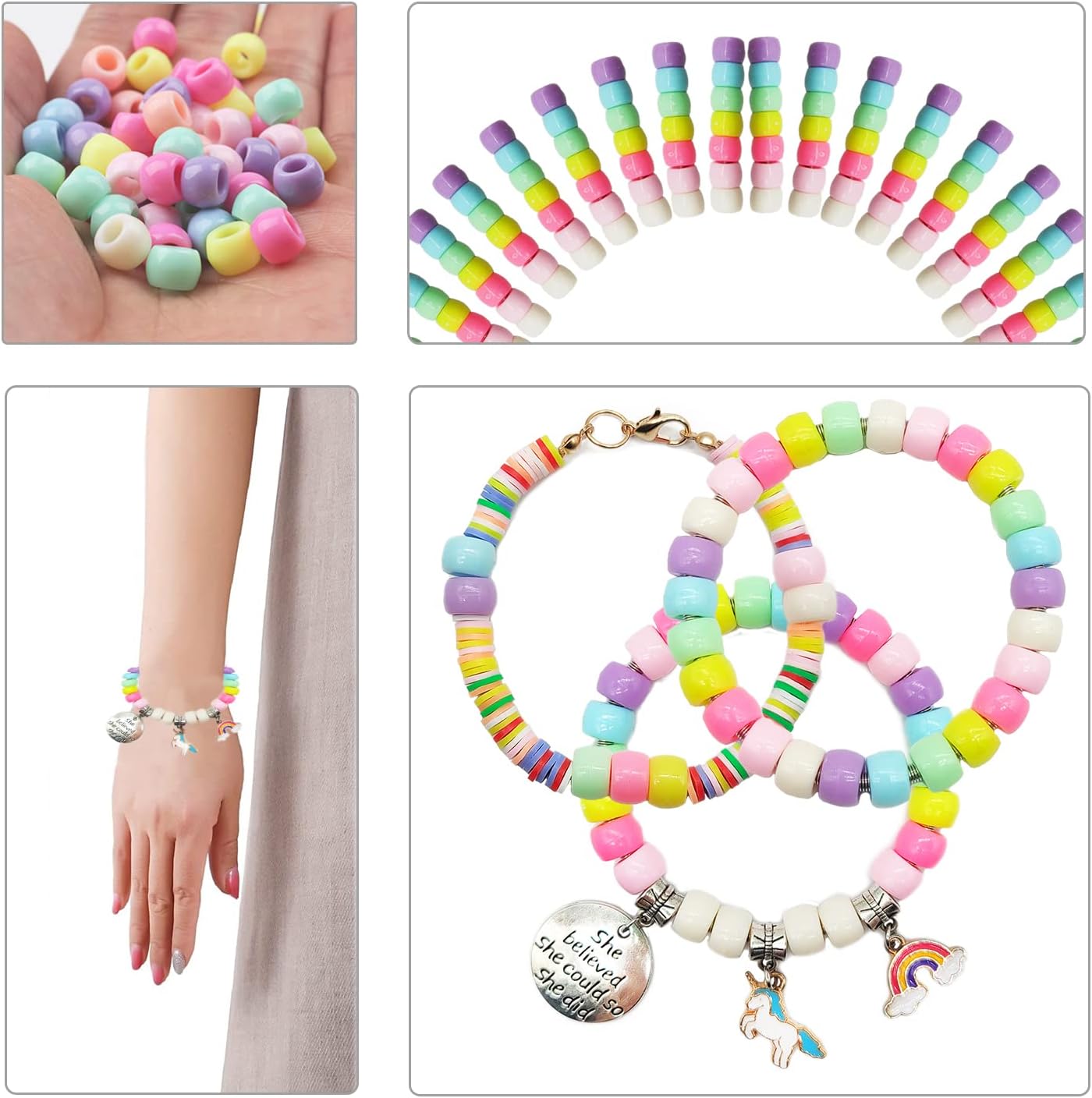 leitait Girls Toys Bracelet Making Kit - 3000pcs Charm Jewelry Making Kit Supplies,Easter Basket Stuffers,Unicorn/Mermaid Crafts Birthday Christmas Gifts for Girls Ages 5 6 7 8 9 10 11 12 Years Old