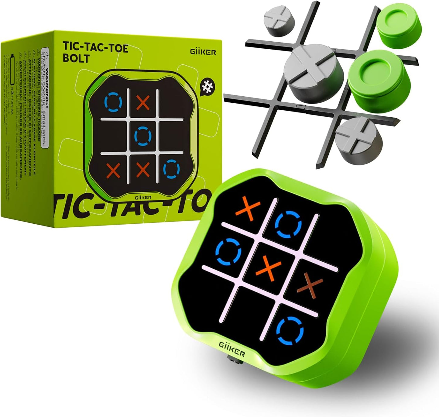 GiiKER Tic Tac Toe Bolt Game, Original 3-in-1 Handheld Puzzle Game, Portable Travel Games for Car Ride, Toys Gift Idea for Kids and Adults, Birthday Gifts for Boys Girls