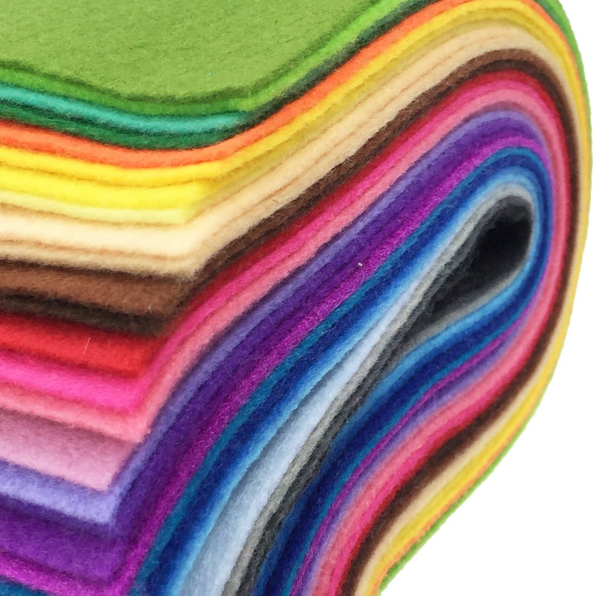 28pcs Thick 1.4mm Soft Felt Fabric Sheet Assorted Color Felt Pack DIY Craft Sewing Squares Nonwoven Patchwork (15x15cm)