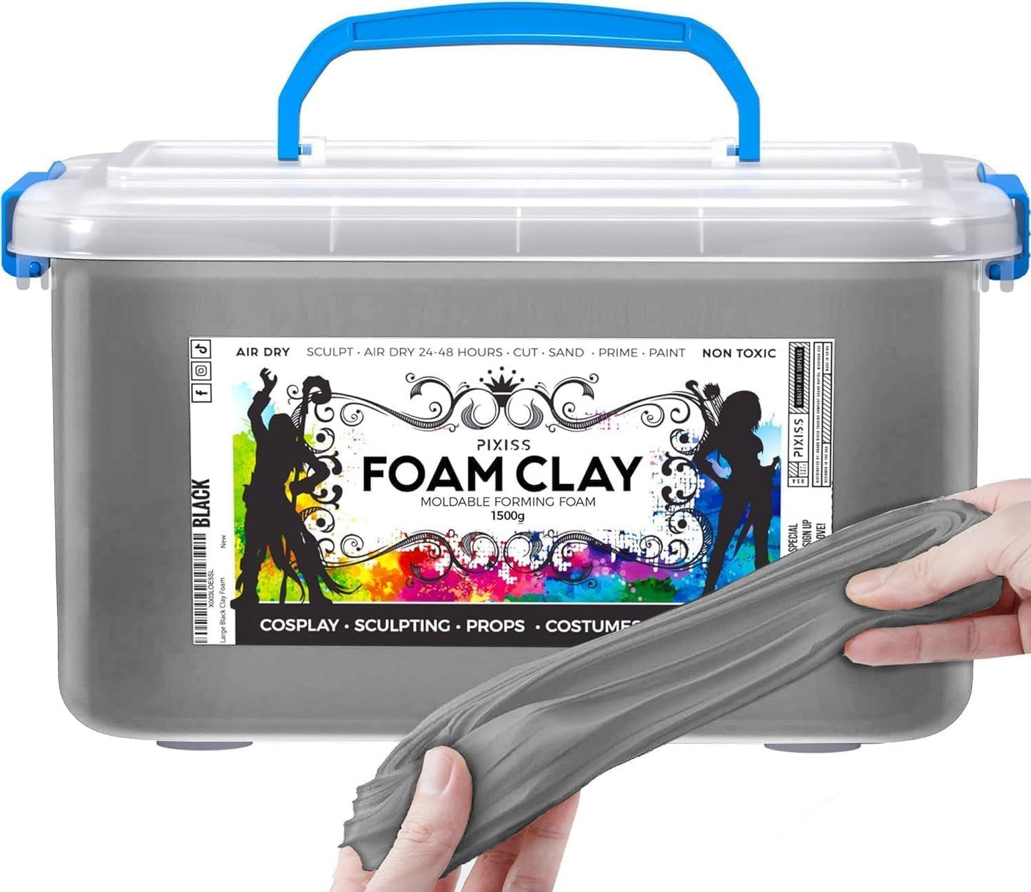 Pixiss Foam Clay (Gray, 1500g)