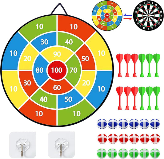 29 Inches Dart Board for Kids，Kids Large Dart Board with Sticky Balls and Darts，Indoor/Outdoor Sport Party Fun Games Toys Birthday Gifts for 3 4 5 6 7 8 9 10 11 12+Year Old Boys Girl
