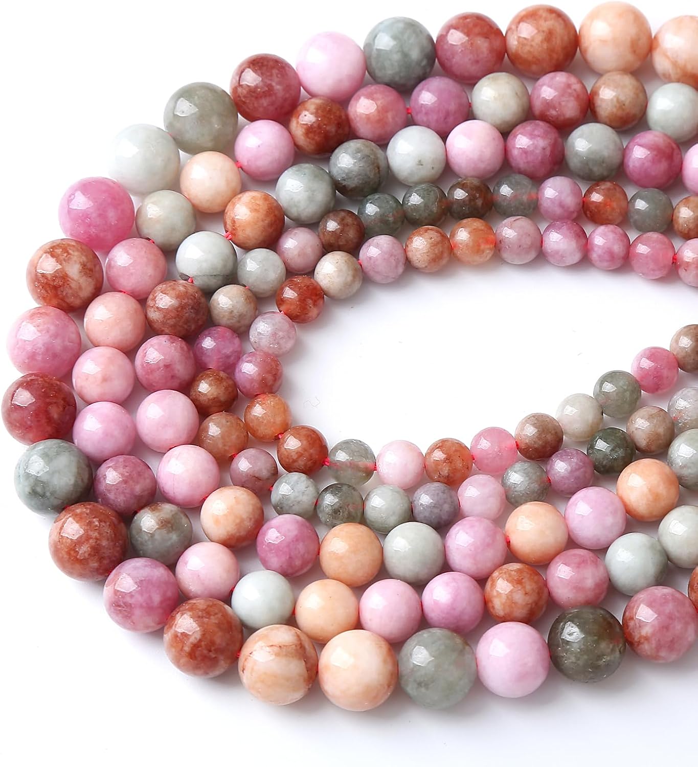 45pcs 8mm Natural Alashan Rainbow Agate Stone Beads for Jewelry Making DIY Bracelet Necklace Accessories 15" Energy Healing Power Stone Beads(8mm, Alashan Rainbow Agate)