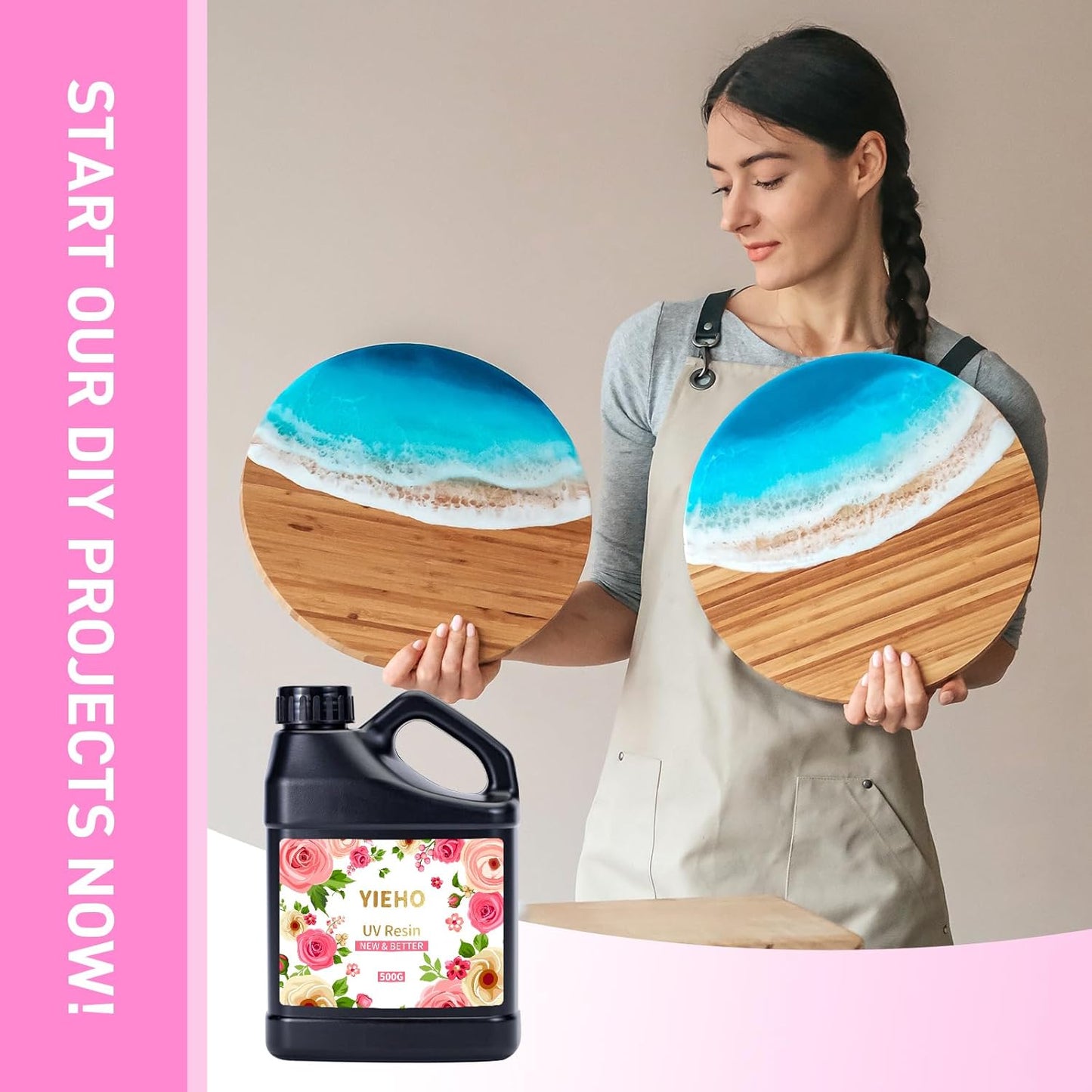 UV Resin 1500g -Bulk Upgraded Crystal Clear Hard UV Fast Curing Epoxy Resin Supplies for Craft Jewelry Making with Sticks and Gloves