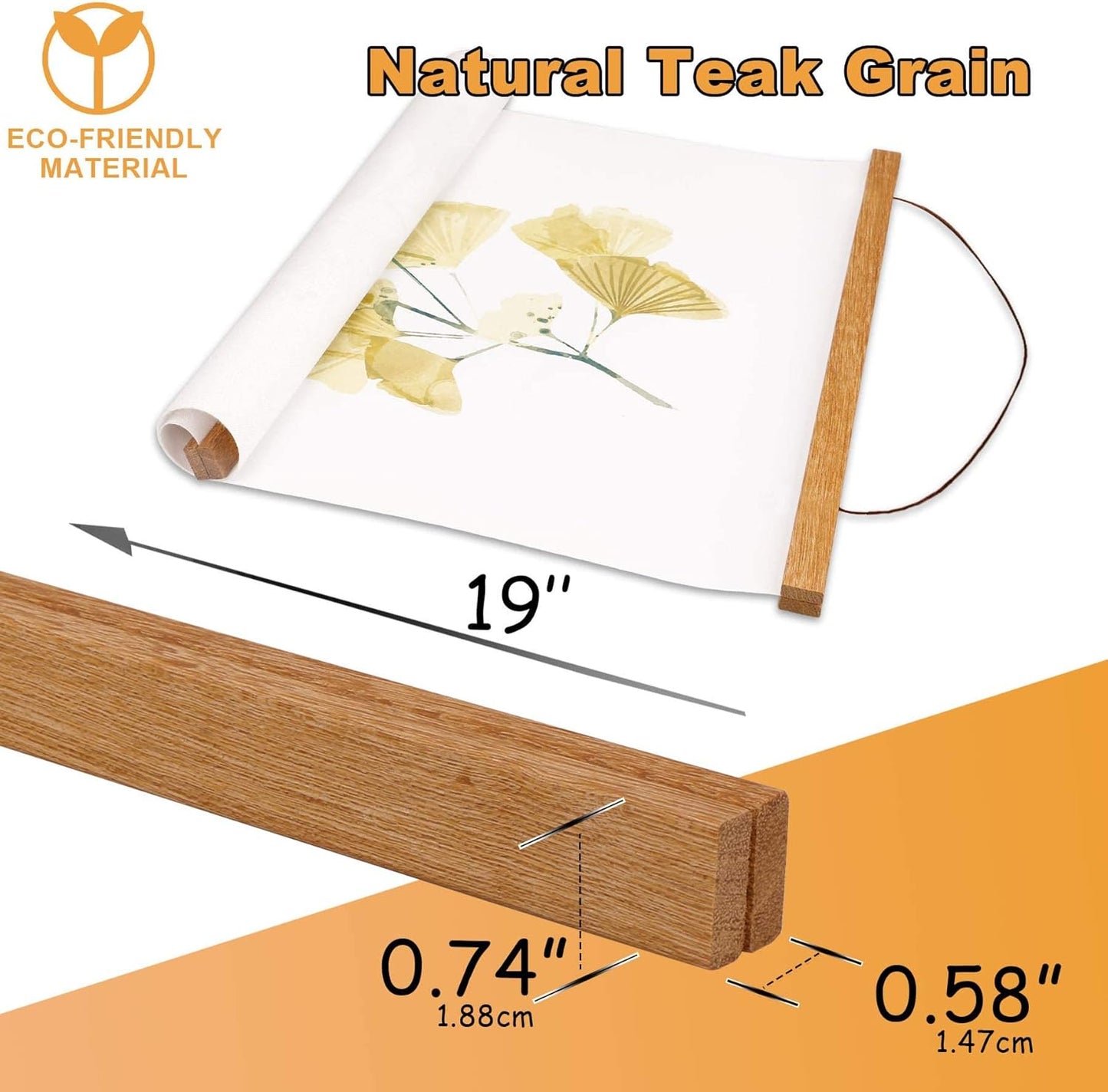 WITCOLOR Magnetic Poster Hanger Frame, 19x13 19x25 19x27 Poster Frame Wooden Magnetic Hanging Kit for Walls Map Picture Diamond Painting Canvas Artwork