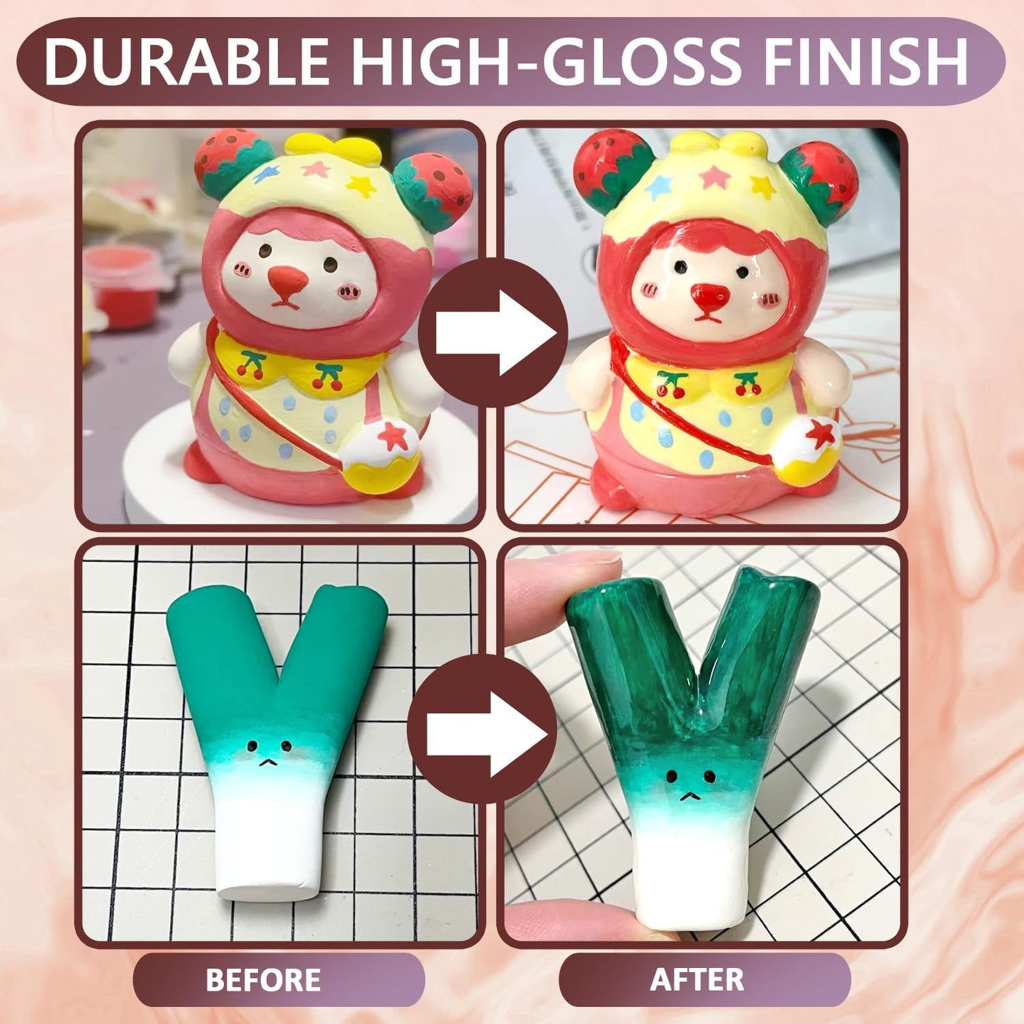 120ml Clear Varnish for Air Dry Clay, Gloss Finish Clear Glaze for Pottery , Ceramics, Oil Painting, Wood, Colourless Scratch Resistant Sealant Varnish (120x 1Pack)