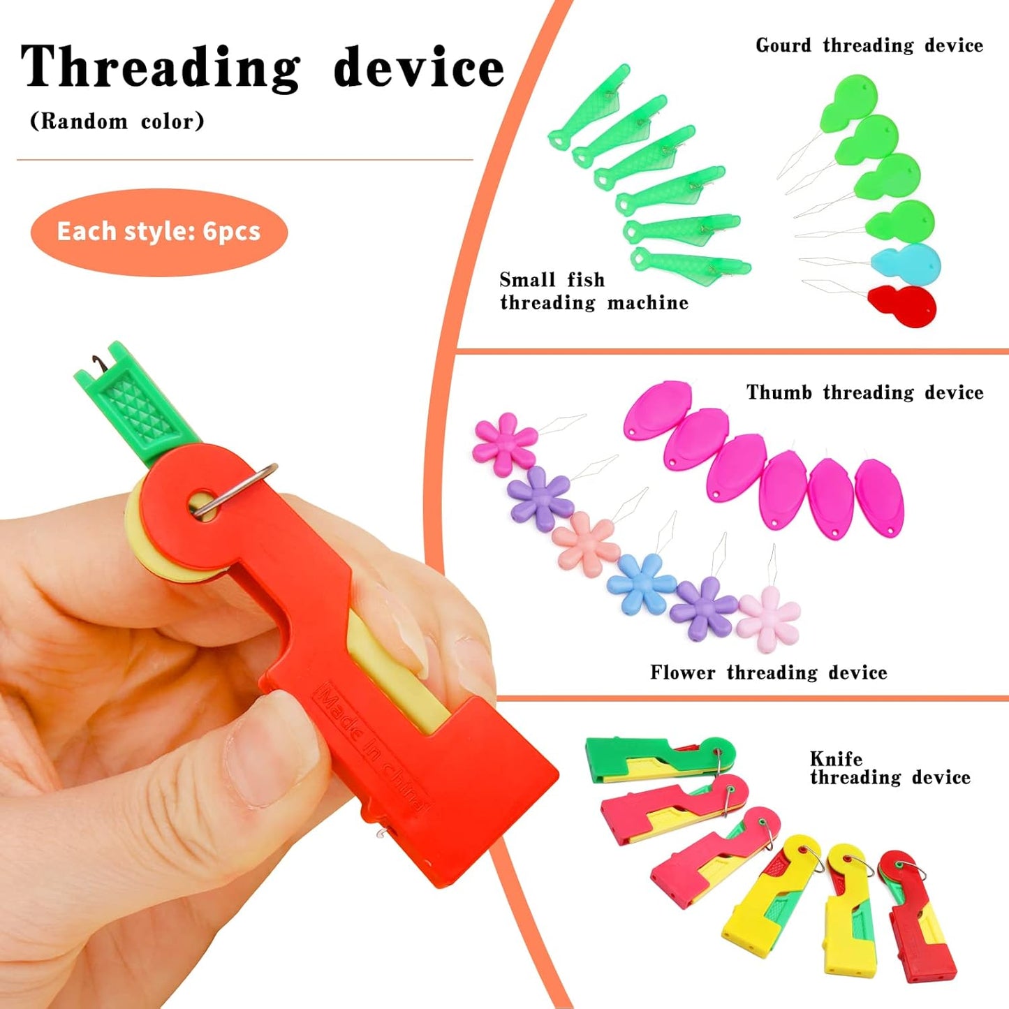 Fedmut Needle Threaders Set, 34 Pcs Needle Threader Tool for Hand Sewing, Craft, Embroidery & Machine Sewing