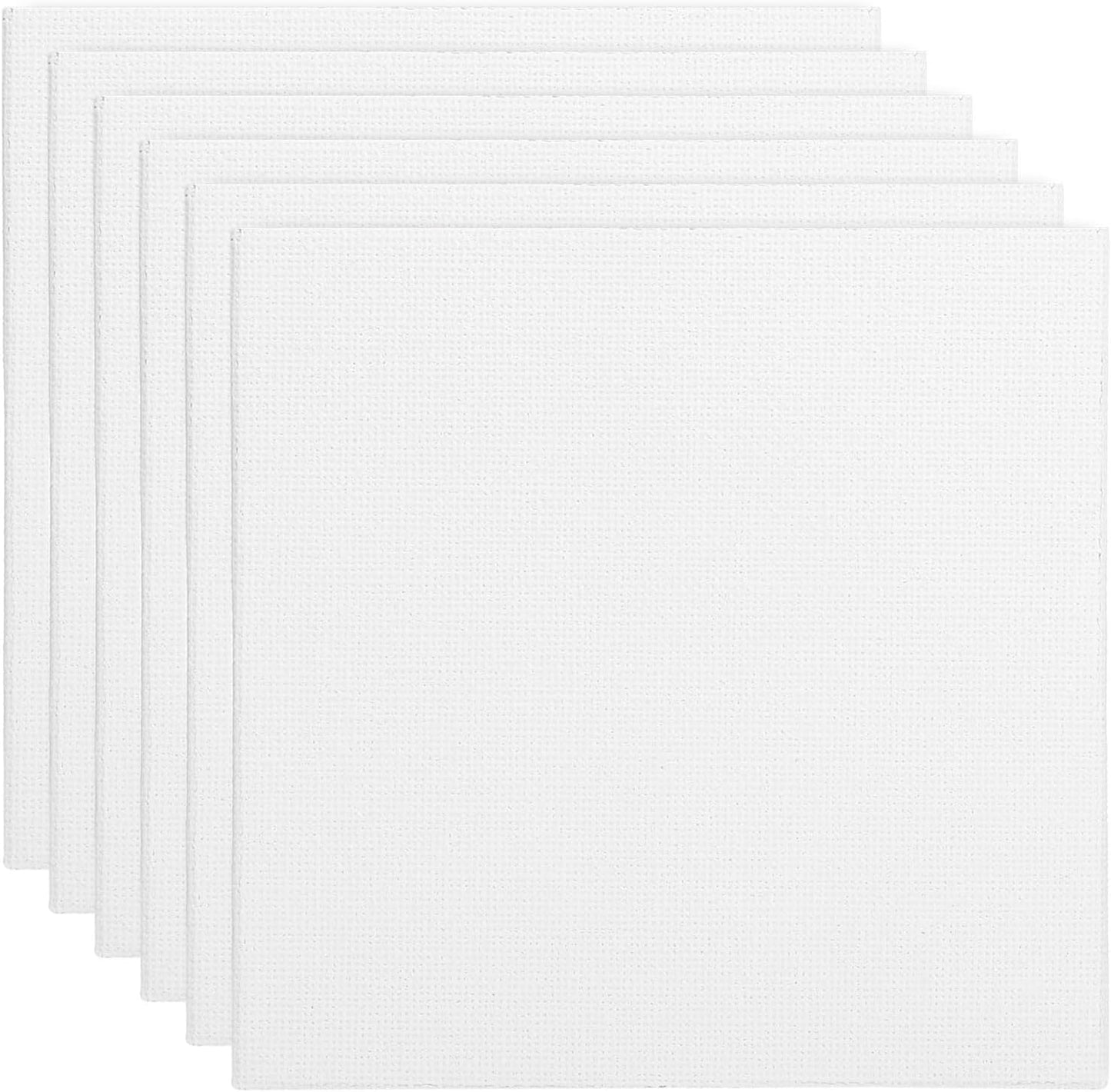 PATIKIL 4x4 Canvas Boards for Painting, 6 Pack 100% Cotton Square Triple Primed Stretched Blank Art Canvas Panel Bulk Thin for Acrylic, Oil, Tempera Paints, White