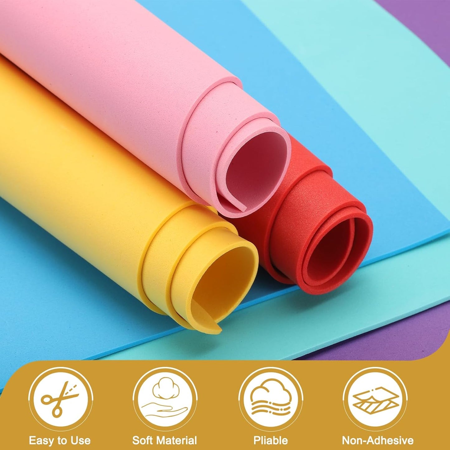 uxcell 10 Pcs Rose Red EVA A4 Foam Sheets Crafts, 12 x 8 Inch Foam Paper for DIY Crafts Project Classroom Scrapbook Art Cards Home Office Decoration (2mm Thick)