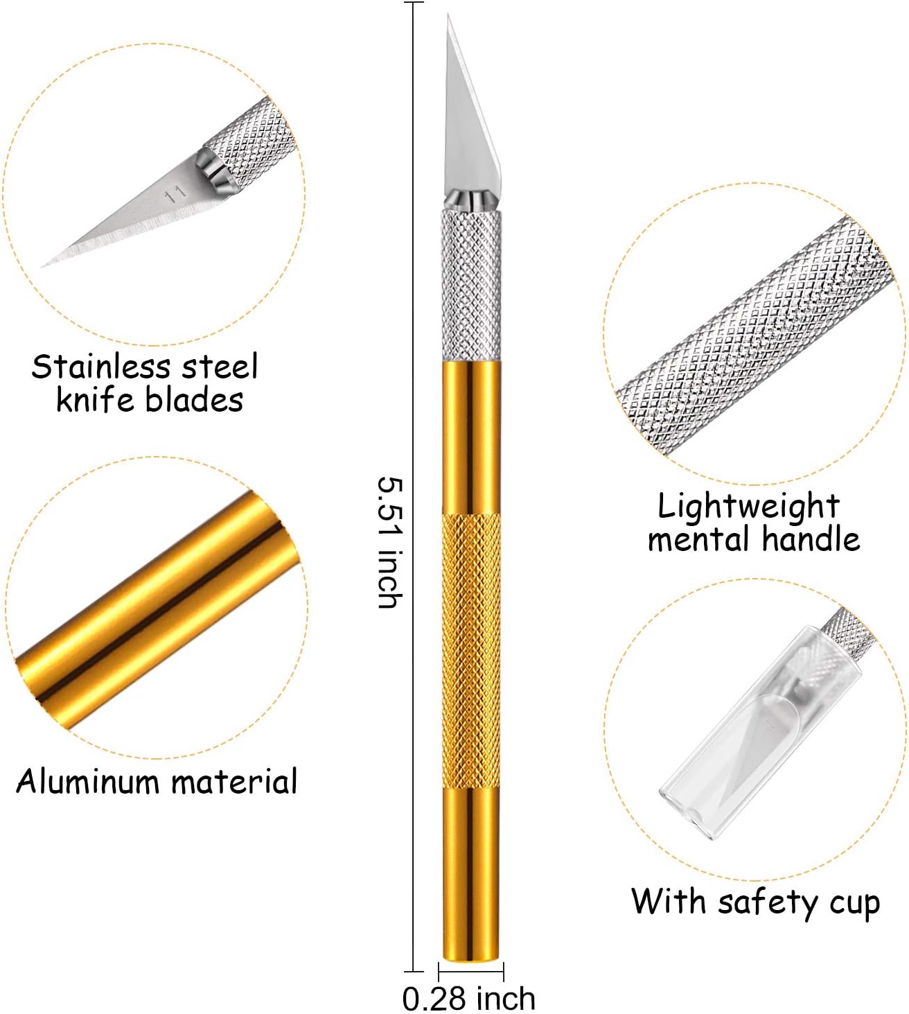 15 Pack Exacto Knife Set, Hobby Knife, Back to School Supplies Craft Knifes Kit for Art, Carving, DIY, Scrapbooking, Art, Cutting, Stencil(Muliticolor)