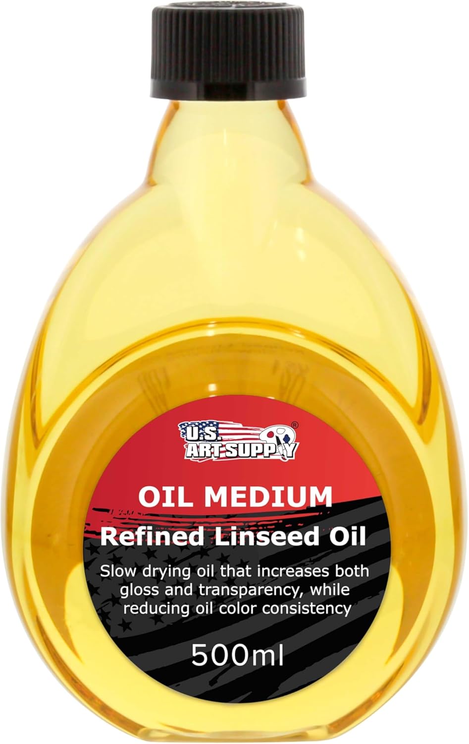 U.S. Art Supply - Refined Linseed Oil -, 500ml / 16.9 Fluid Ounce Container
