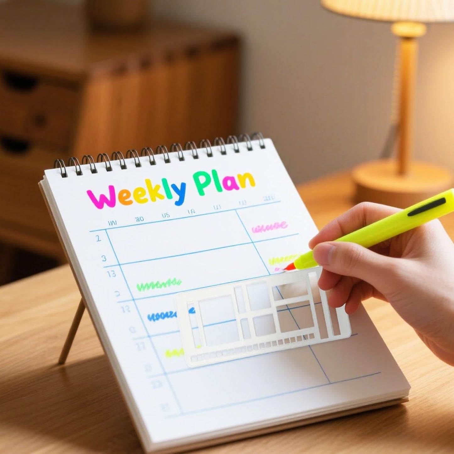 Handmade Flexible Record Template, Reusable Planner Stencils for Journaling, Calendar, Checklists, Scrapbooking & DIY Craft Supplies (B Set)