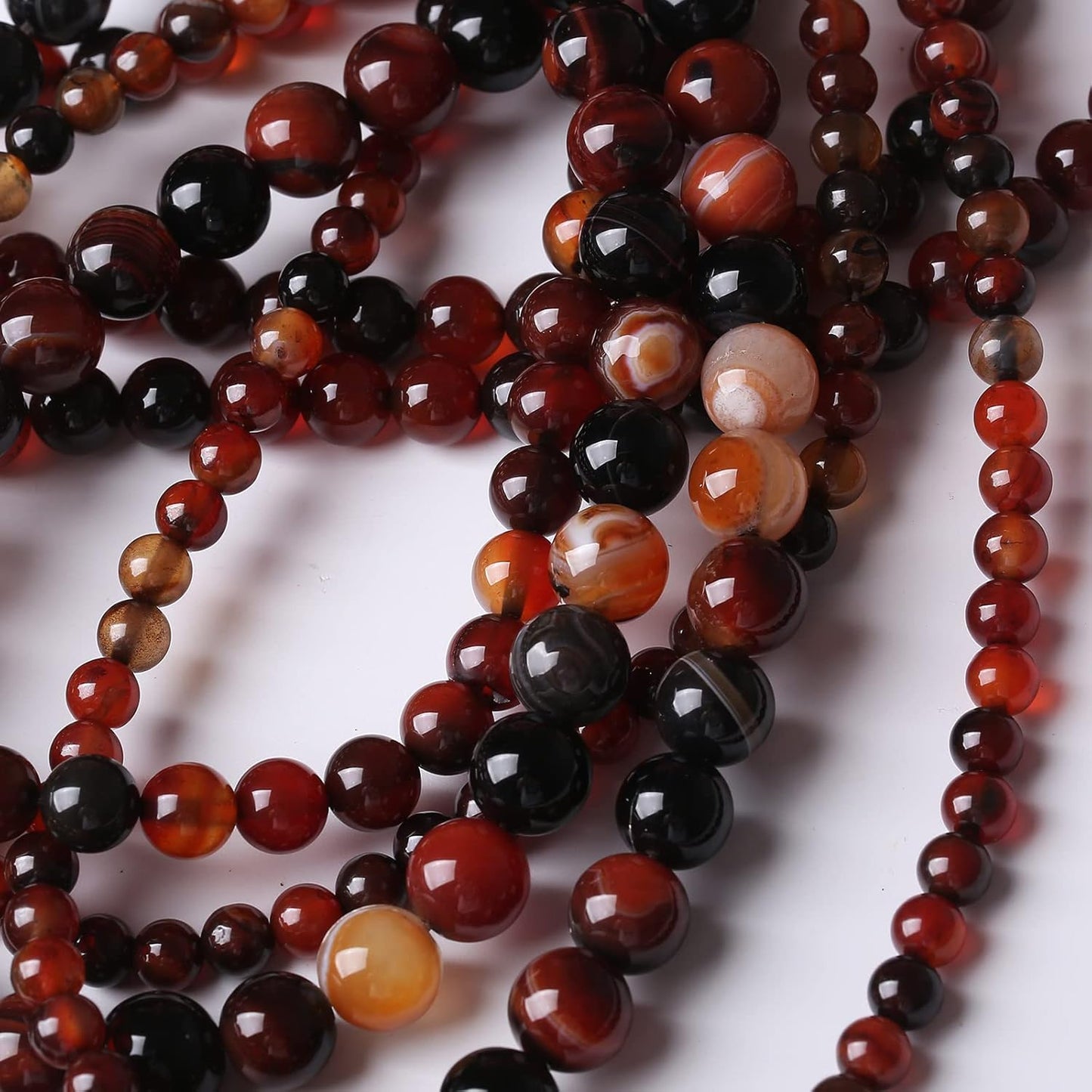 32PCS 12MM Red Persian Agate Stone Beads Energy Healing Beads for DIY Jewelry Bracelet Necklace Making for Jewelry Making15Inch
