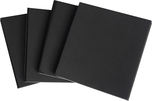 Foam Sheets with Adhesive Backing Foam Padding Neoprene Rubber Mat Closed Cell Sheet Anti-Slip Insulation Rubber Anti Vibration Square Pad (6" x 6" x 4/5", 4 Pcs)