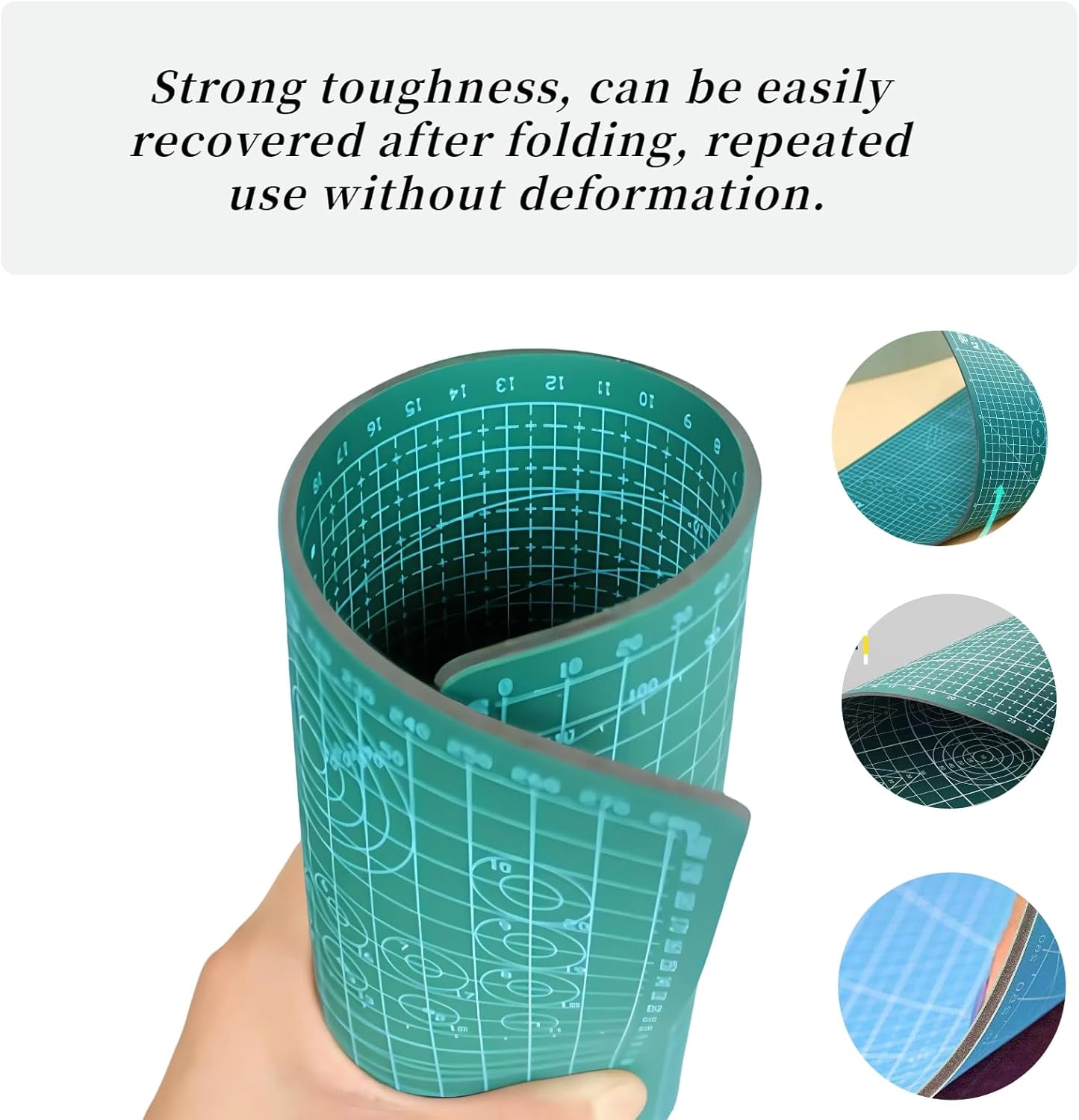 A5 Self-Healing Cutting Mat, Small Cutting Mat, Professional Double Sided Durable Cuttings Mats, Great for Hop Scrapbooking, Quilting, Fabric, Sewing Craft Projects (Green, A5)