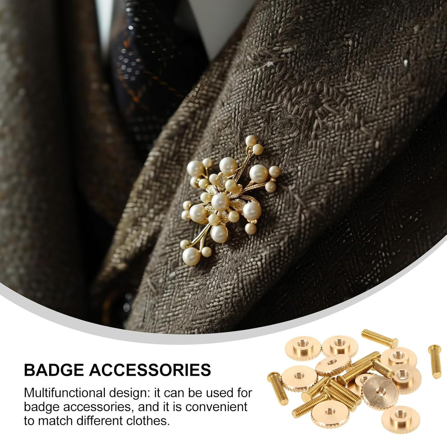 NUOBESTY 10 Sets Butterfly Cap Spike Horse Needles Metal Pin Back with Screw Caps for Crafting Brooches Badges Hat Pins Accessories