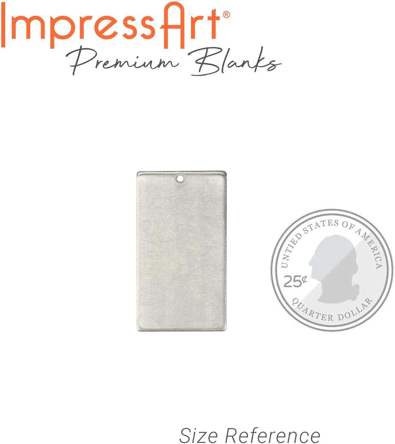 ImpressArt - Premium Metal Stamping Rectangle Blanks for Metal Stamping and Jewelry Making (24 Pack) (11/16" x 1 1/4" Rectangle w/Hole, Alkeme)