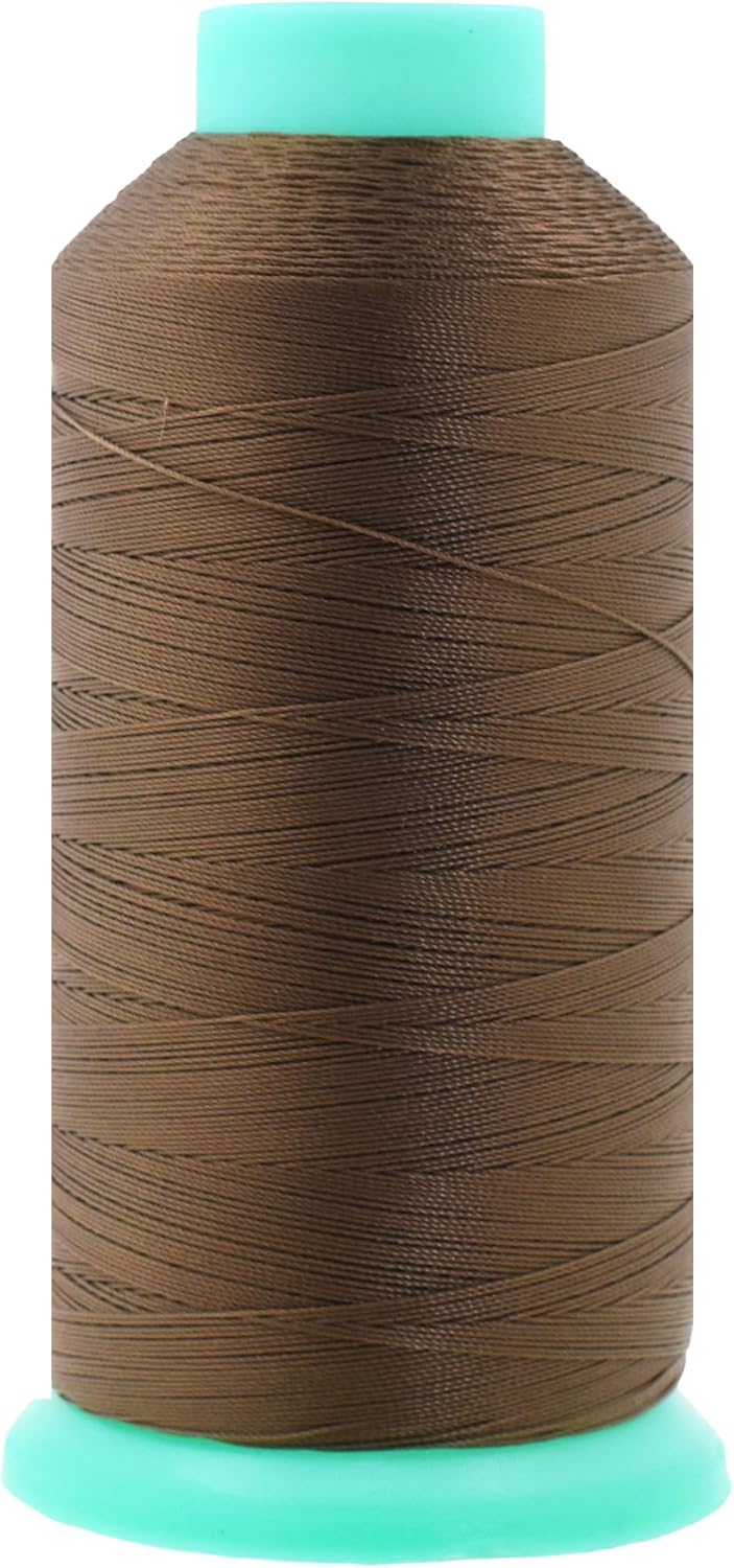 Mandala Crafts Bonded Nylon Thread Coyote Brown Heavy Duty Sewing Threads - 1100 YDs Size 92 280D T90 Tex 90 Thread for Leather Jeans Weaving Outdoor Marine Upholstery Threads