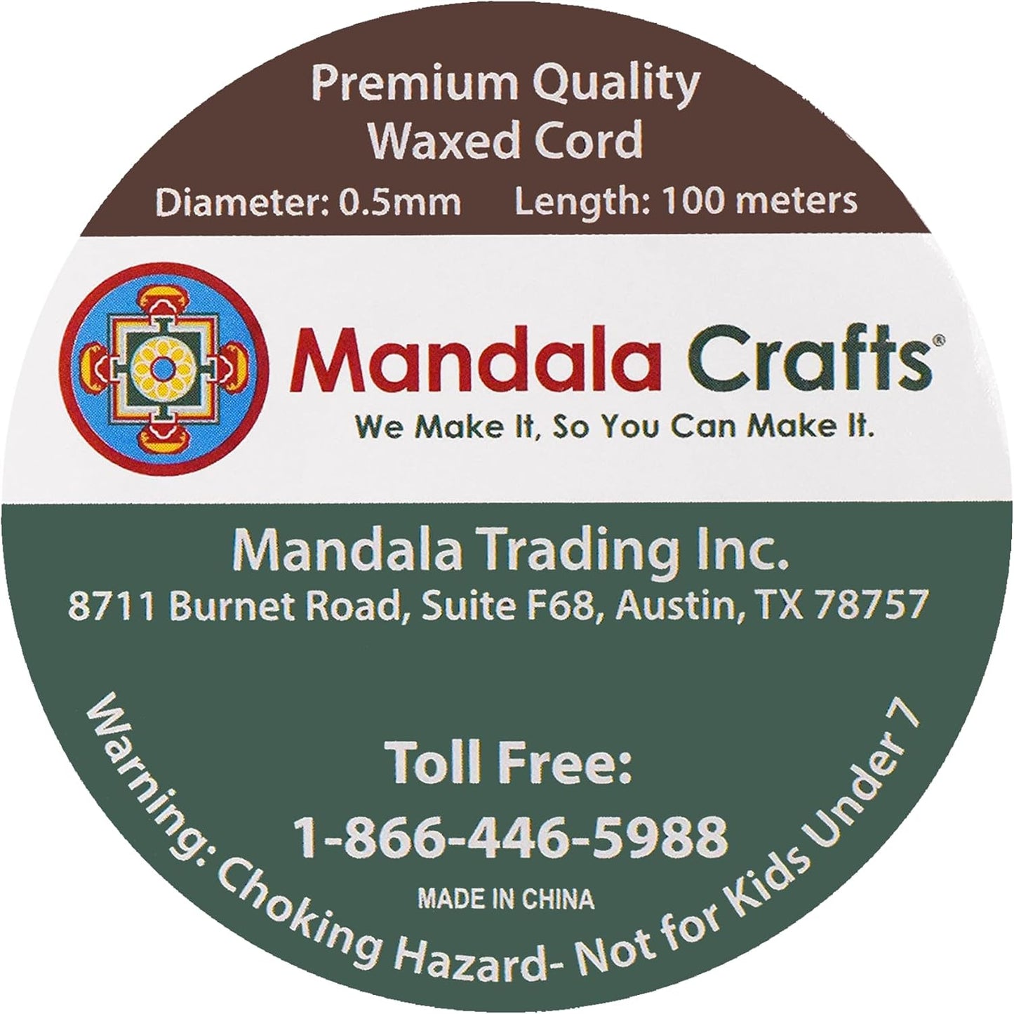 Mandala Crafts 0.5mm 109 Yards Cream Cotton Waxed Cord for Jewelry Making Bracelet Cord Waxed String - Beading String Thread Jewelry Cords for Necklaces String