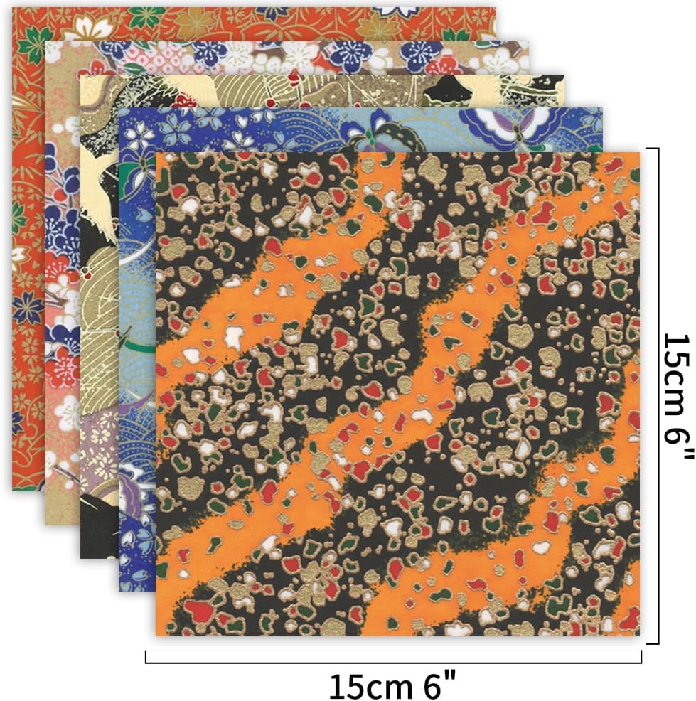 Origami Paper Kit 100 Sheets 6 Inch Square Double Sided Color 20 Vivid Colors for Hand Crafts Origami Paper Arts Creativity.Japanese Style