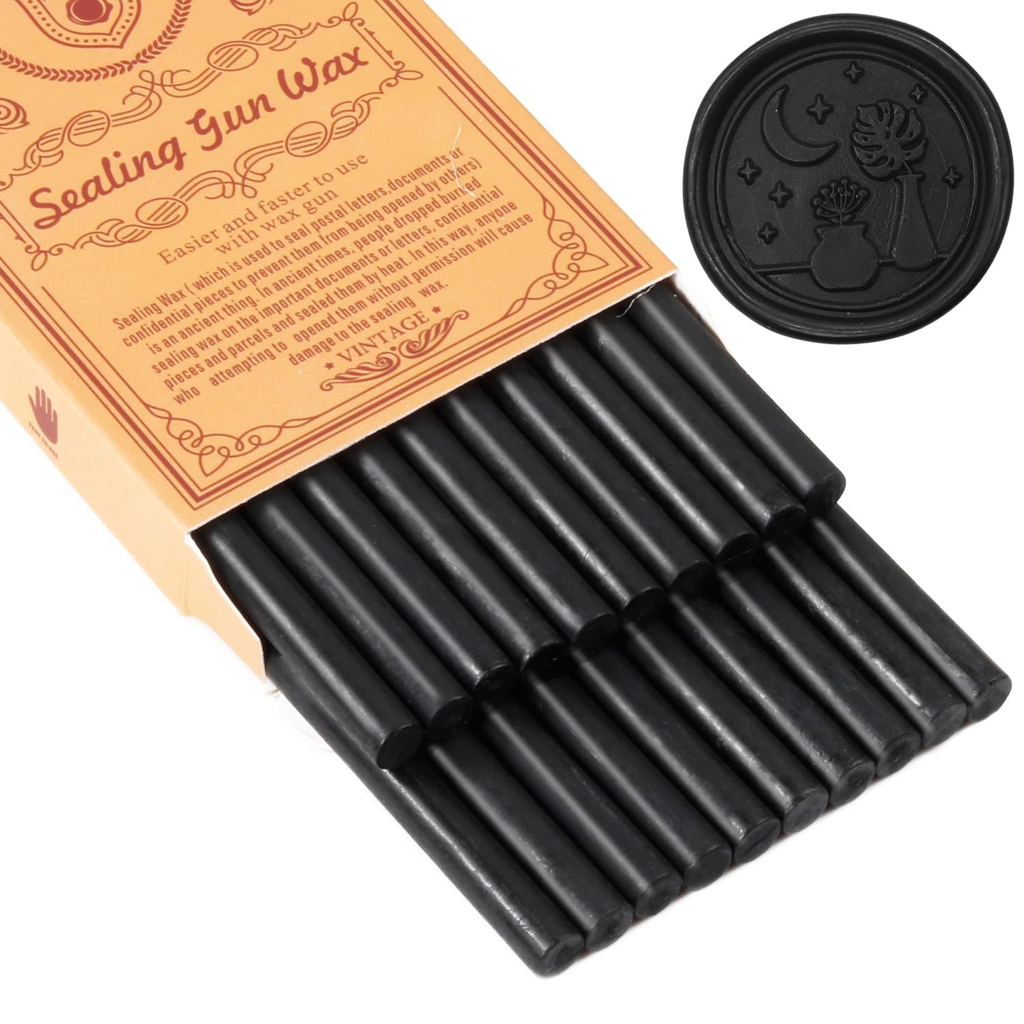 Black Sealing Wax Sticks, WASOHLING 20Pcs Glue Gun Wax Seal Sticks for Wax Seal Stamp, Black Wax Seals for Christmas Wedding Invitation Envelope Letter Seals, Craft Adhesive (Mini Size)