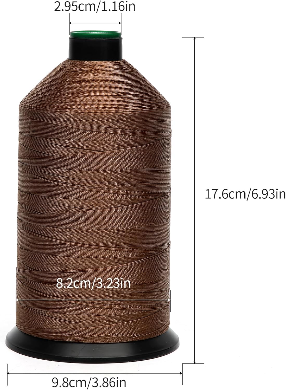Extra Strong Bonded Nylon Thread #69 Tex70 – 16 OZ, 6000yds, Versatile Stitching Solution for Leather, Upholstery, Canvas Repair and More (Tawny Brown)