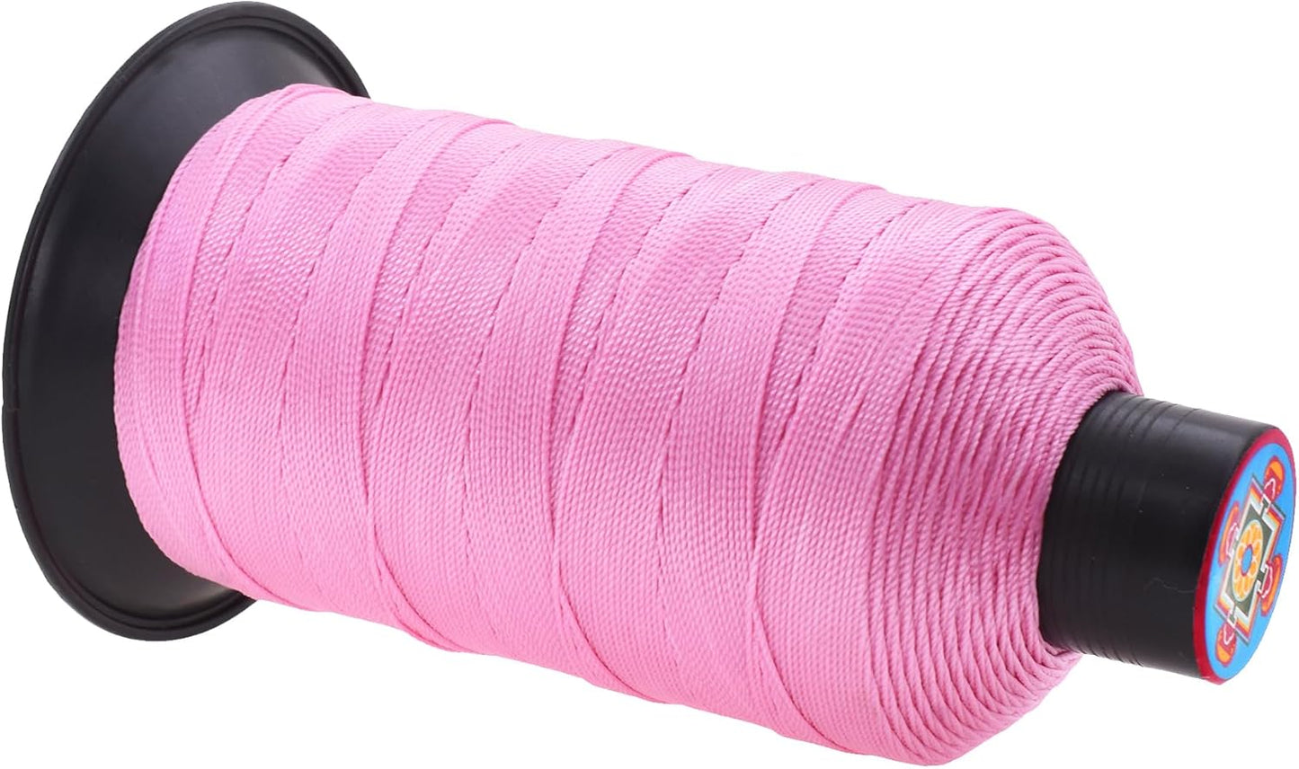 Mandala Crafts Bonded Nylon Thread - Pink Heavy Duty Sewing Threads - 800 YDs Size 277 840D T270 Tex 270 for Leather, Jeans, Weaving, Outdoor, Marine, Upholstery