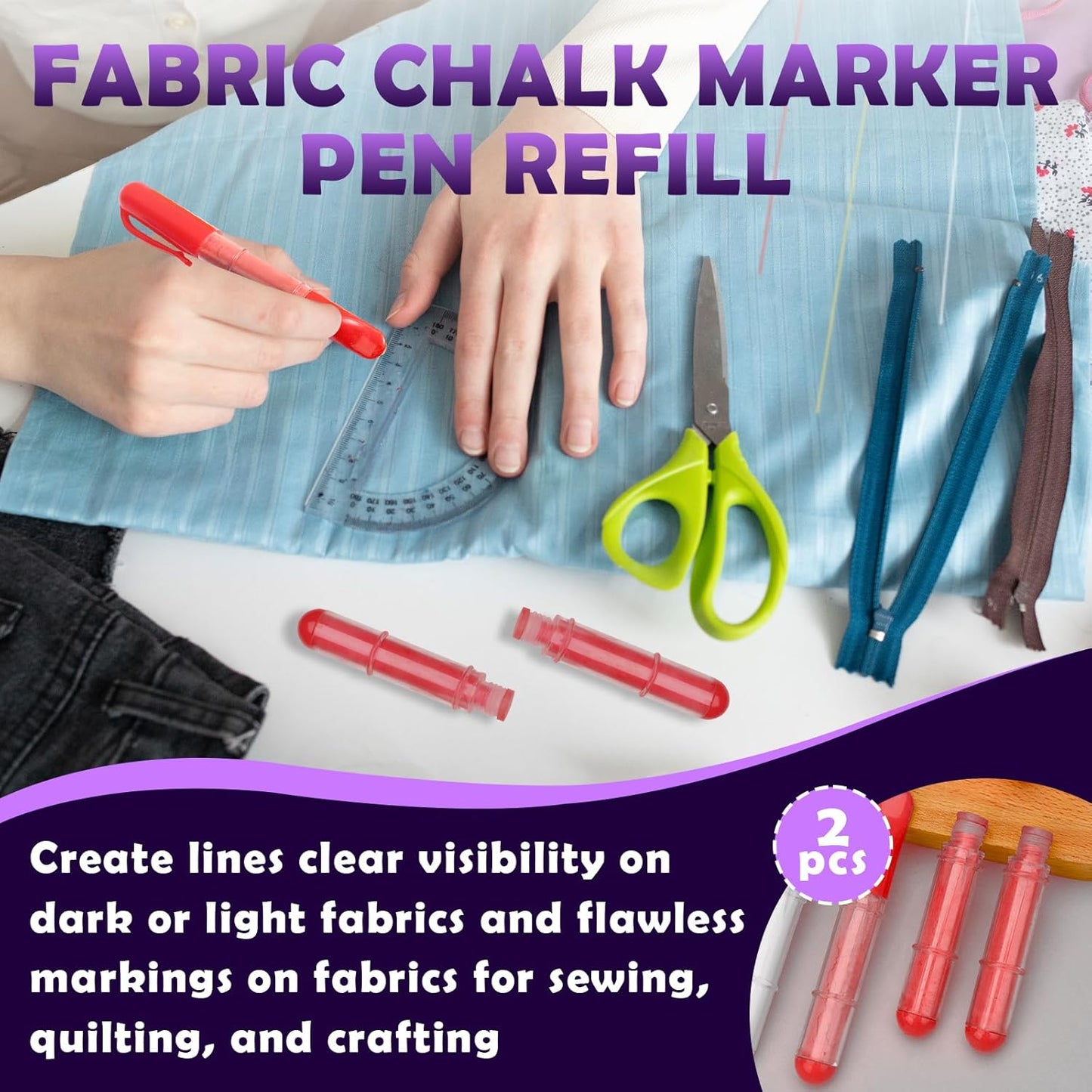 2PCS Sewing Chalk Refill - Red