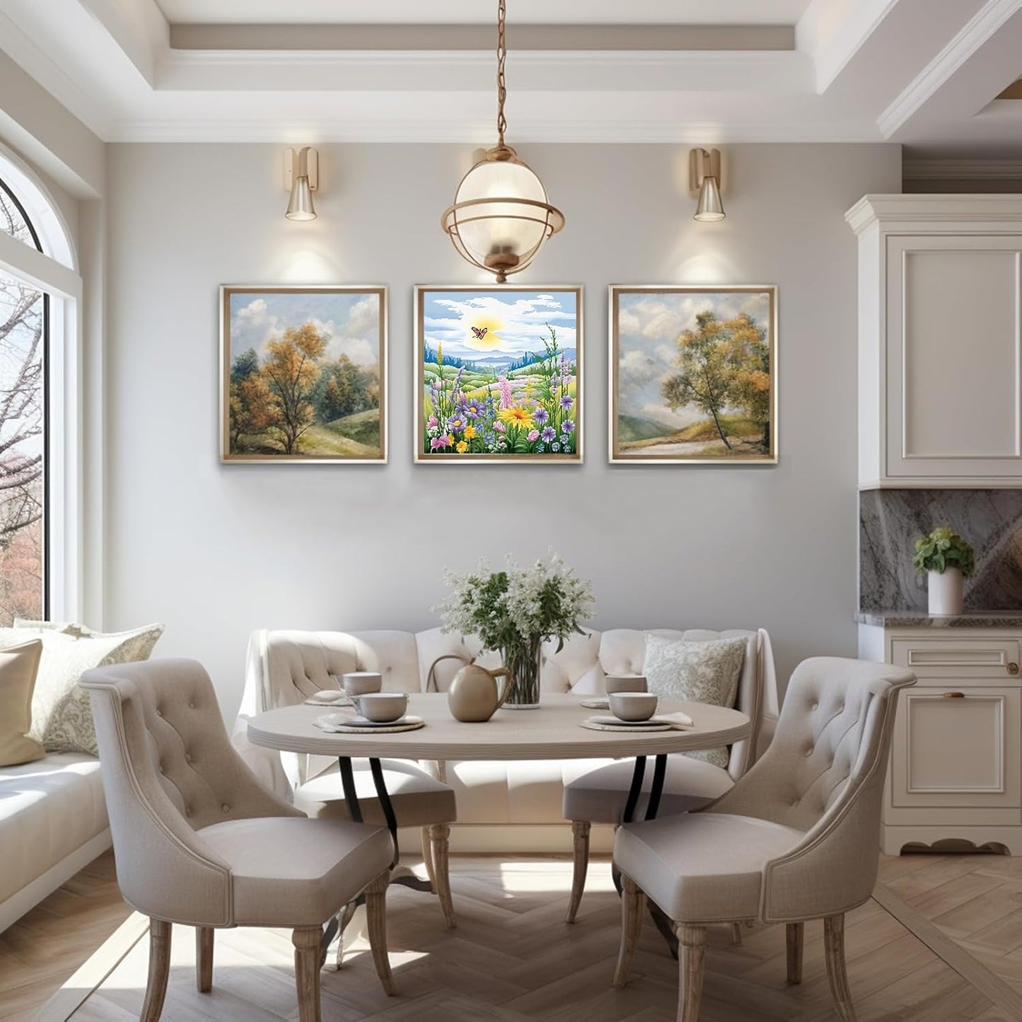 51buyoutgo Natural Landscape Cross Stitch Kits, 11 Ct Count Pre Printed Counted Stamped Cross Stitch Embroidery Needlepoint Patterns Kits for Adults Beginners, Easy Advanced Crossstitch Crossstitching