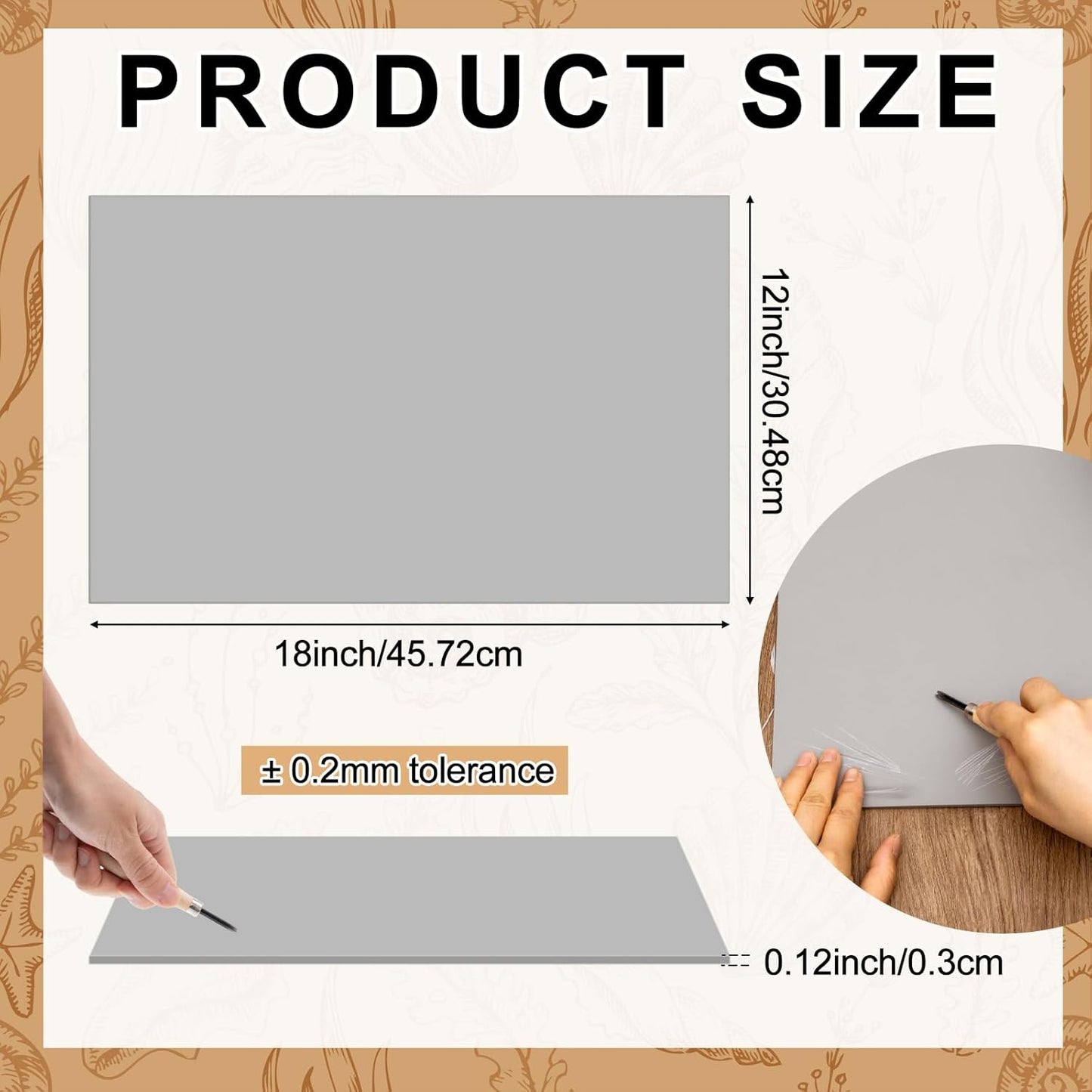 Yeaqee 8 Pcs 12 x 18 Inch Linoleum Block Rubber Carving Block Soft Linocut Blocks Large Linoleum Sheet Unmounted Lino Plates for Engraving Art Project Printmaking Artist Studio Supplies, Gray