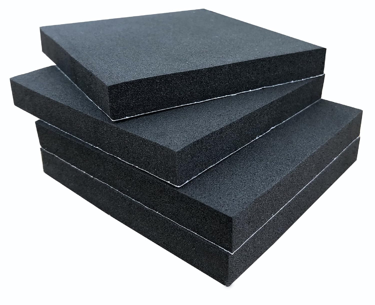 4 Pcs Foam Padding Sheet with Adhesive, Neoprene Rubber Adhesive Pads Closed Cell Foam Sheet for Insulation Soundproofing Anti-Slip Black (6" x 6" x 1/2", 4 Pcs)