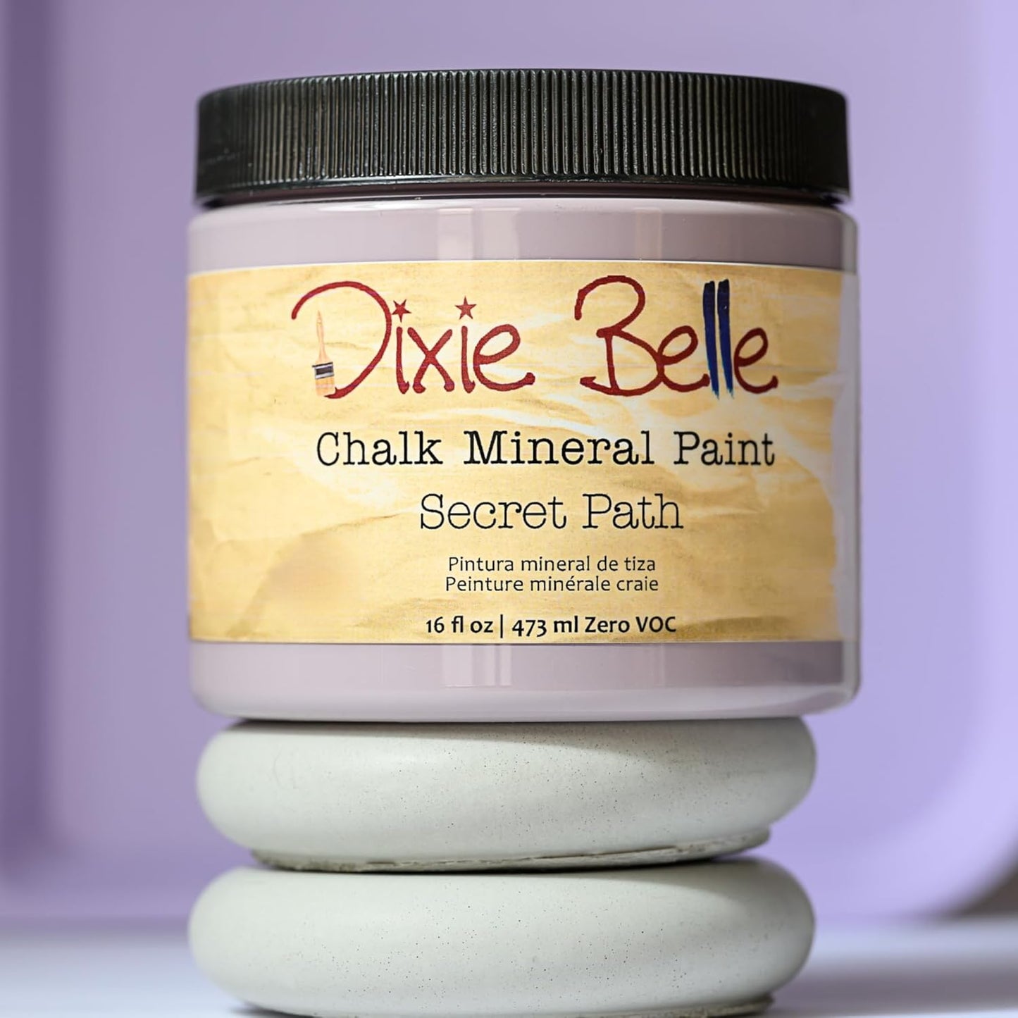 Dixie Belle Paint Company Chalk Finish Furniture Paint - Secret Path (4oz) - Matte Dusty Lilac Chic Chalk Mineral DIY Furniture Paint