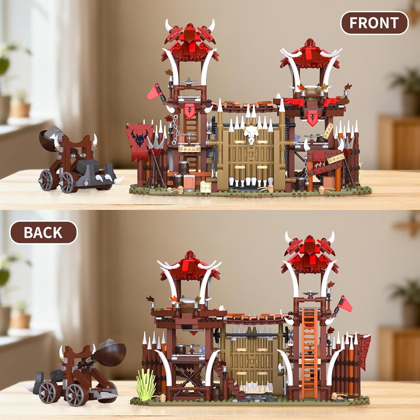 BNG Bonfire Gate Building Set for Adult, Orc Fortress Gate Building Block, Home Office Decor, Stem Toy and Creative Gift for Teen Boy (1279PCS)