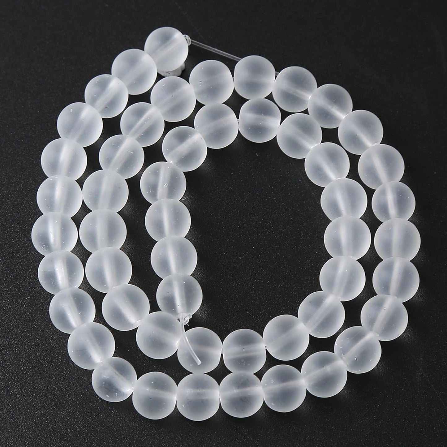 32pcs 12mm Frost White Crystal Glass Beads for Jewelry Making Round Loose Beads DIY Bracelets Necklaces Crystal Energy Healing Stone Beads 15" (12mm, Frost White Glass)