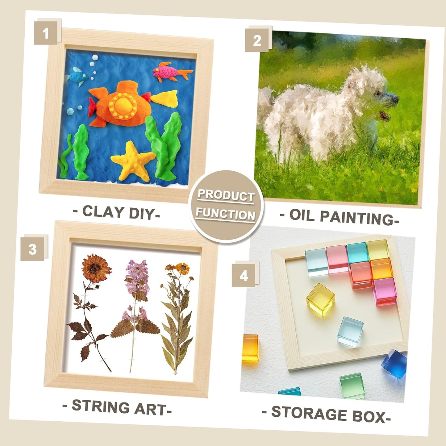 Kathfly 24 Pcs 6x6'' Wood Panel Boards, Unfinished Wood Canvas Panels for Painting Crafts DIY Drawing Pouring Art Projects