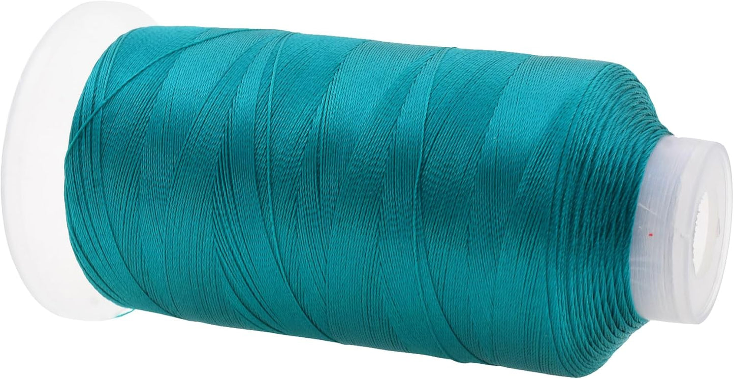 Mandala Crafts Teal Heavy Duty Thread -1500 Yds Tex 70 Thread for Sewing Drapery Jeans Leather Hair - Bonded Polyester Thread Outdoor Marine Upholstery Threads