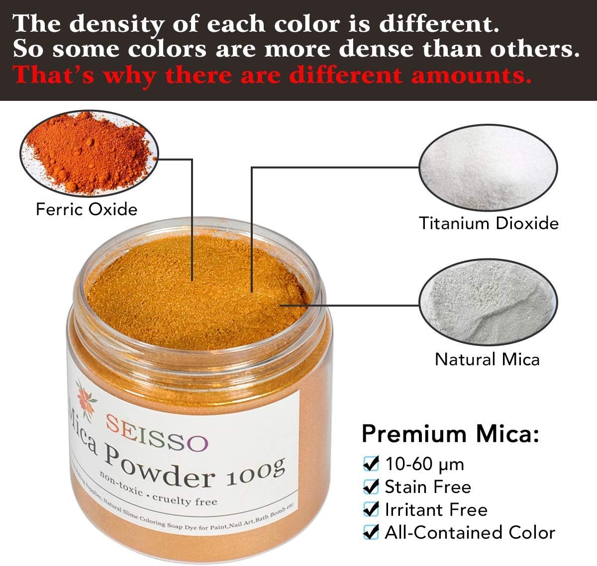 Gold Mica Powder for Epoxy Resin 3.5 oz /100g Powdered Pigment for Soap Colorant Bath Bomb Dye, Cosmetic Grade for Lip Gloss, Acrylic Nails Polish, Craft Projects