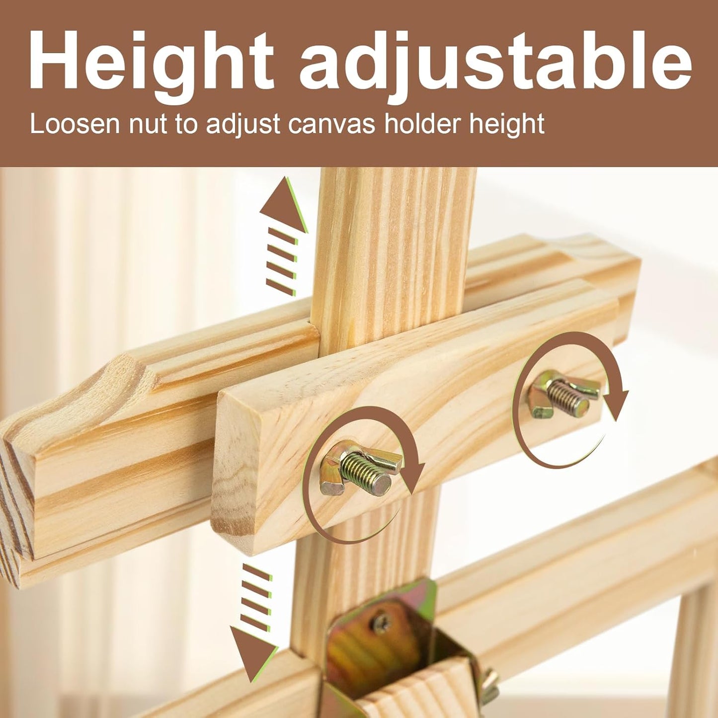 1Pcs Wooden Easel for Painting-Adjustable Easel Stand for Painting and Canvas, Holds Up to 42", Lightweight Pine Art Easel Stand, Large Easel for Painting for Beginners, and Artists