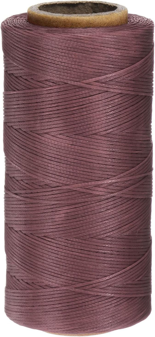 uxcell 150D 0.8mm Flat Waxed Thread 284 Yards Polyester Leather Sewing Waxed String Hand Stitching Waxed Cord for Leather Stitching Sewing Bookbinding DIY Craft Brick Red