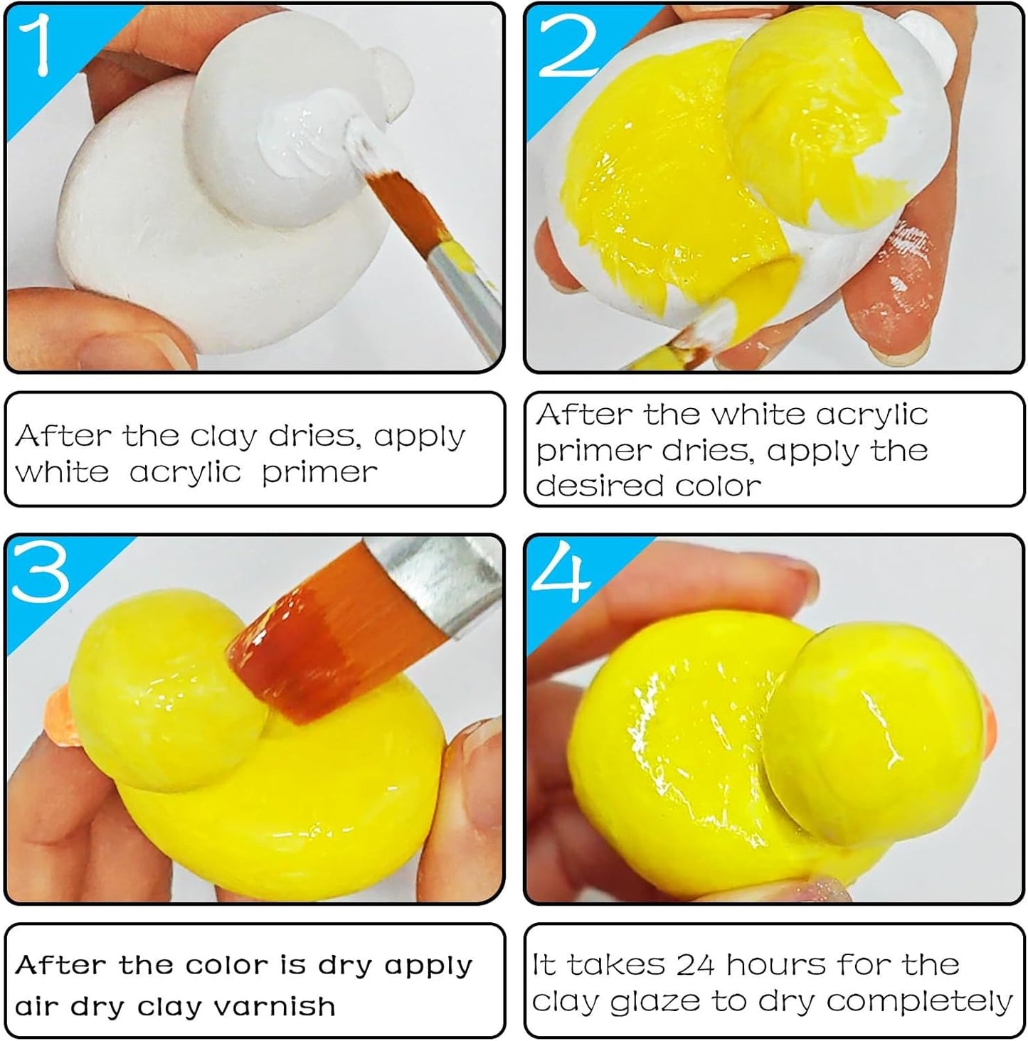 50ml Air Dry Clay Varnish，Air Dry Clay Sealant for Airdry Clay，Air Dry Clay Glaze Can Not Only Used to Prevent Clay Cracking, Scratches, and Wear,It Can Also Having a Glossy Glaze Effect (Gloss)