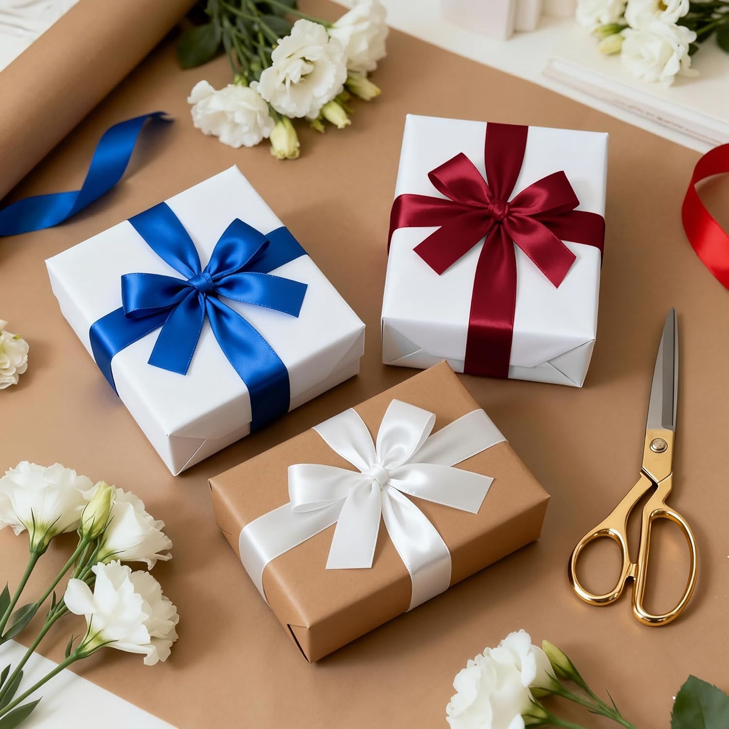 1-1/2 Inch 100 Yards Satin Ribbon Wine Red, Solid Color Fabric Ribbon for Gift Wrapping, Wedding, Polyester Gift Ribbon for Birthday Party Decoration, Craft, Hair, Floral, Sewing