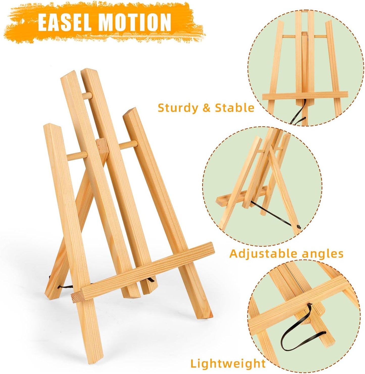 20 Pack 11.8" Wooden Easel, Easel Stand for Painting, Tabletop Easel for Artist/Students/Beginners, Portable Canvas Photo Picture Sign Holder
