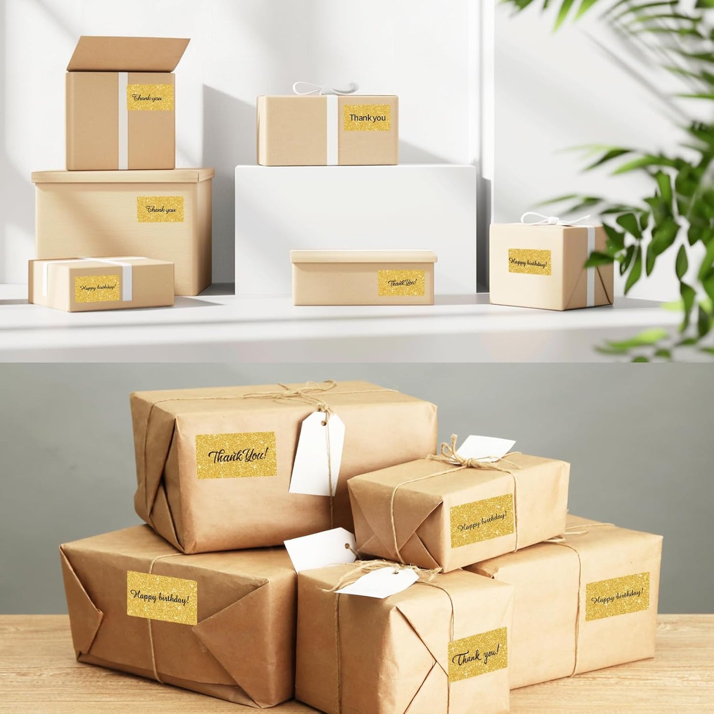 2.25"x1.25" Direct Thermal Labels, Holographic Thermal Printer Labels for Barcode, Self-Adhesive Address Shipping Thermal Label Stickers-1 Roll, 300 Labels, Holographic Gold