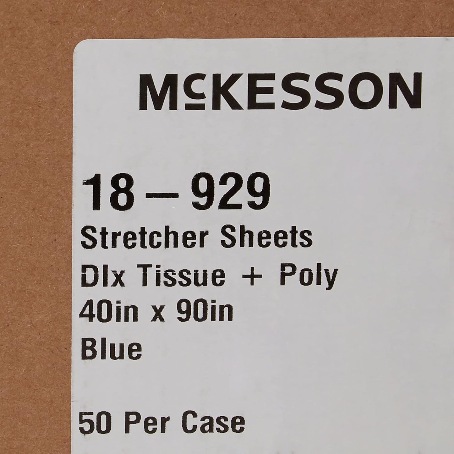 McKesson Drape Sheets [50 Count] Disposable Stretcher Sheet for Bed, Massage, Exam, Medical, Tissue/Poly, Latex-Free, 40 x 90 in, Blue