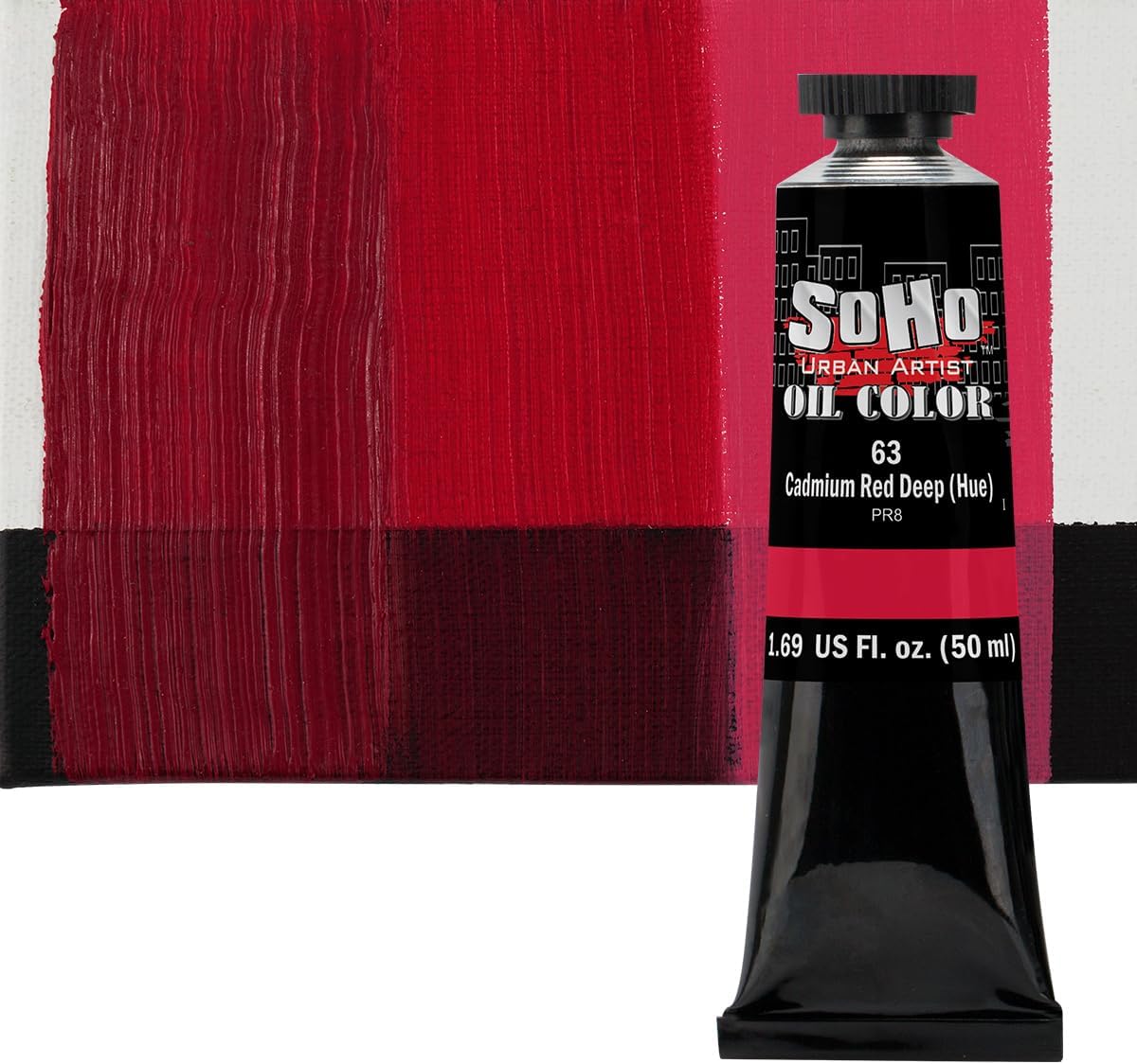 Soho Urban Artist Oil Paint - Cadmium Red Deep Hue, 50 ml Tube - Best Valued Oil Colors for Painting, Excellent Pigment Load