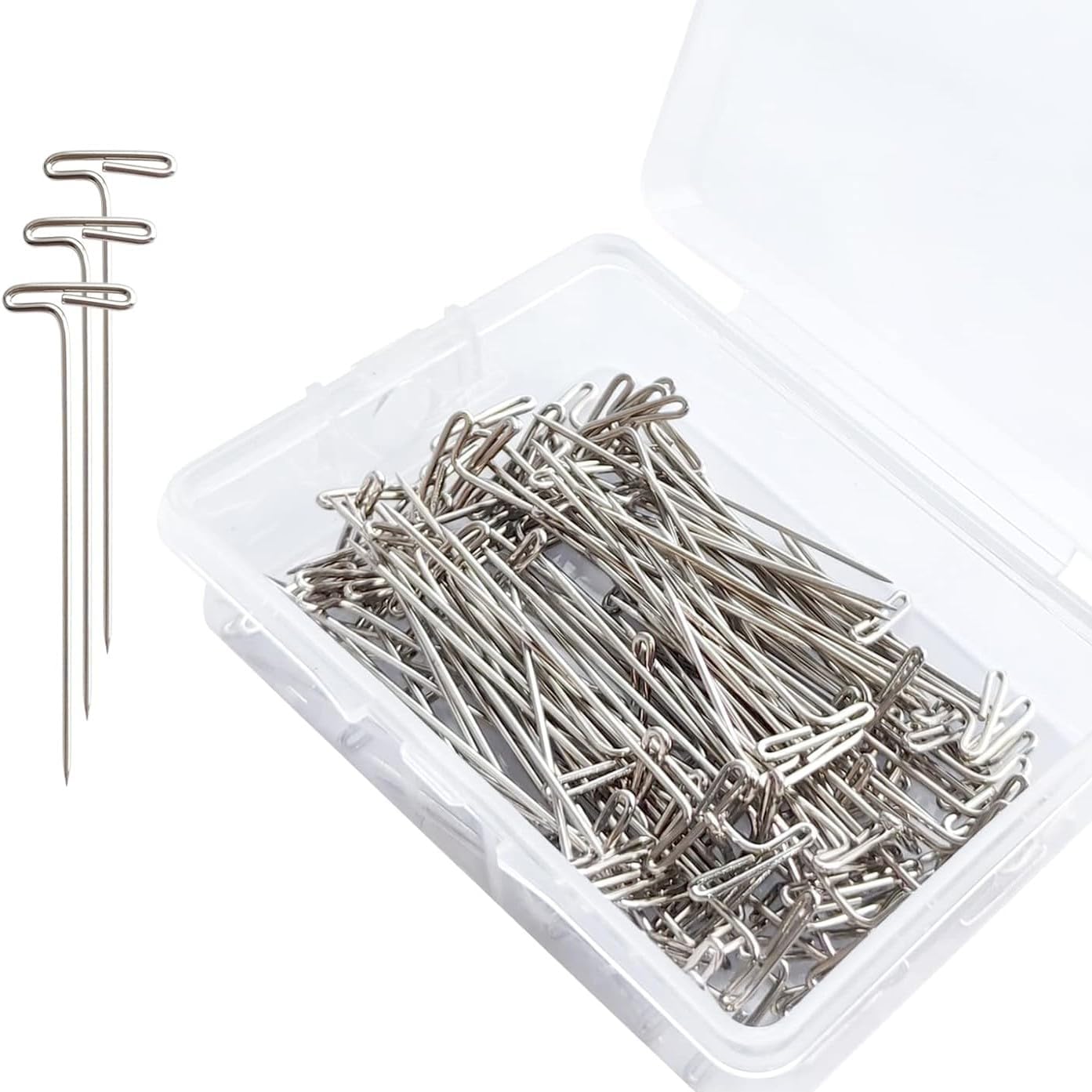 Modern Thimbles | THIK-Grip Series | Small (1) - Medium (1) - Large (1) | Including Flat Head Non-Melting Iron-Over Sewing Pins - 100 Pack - 1.5" Length