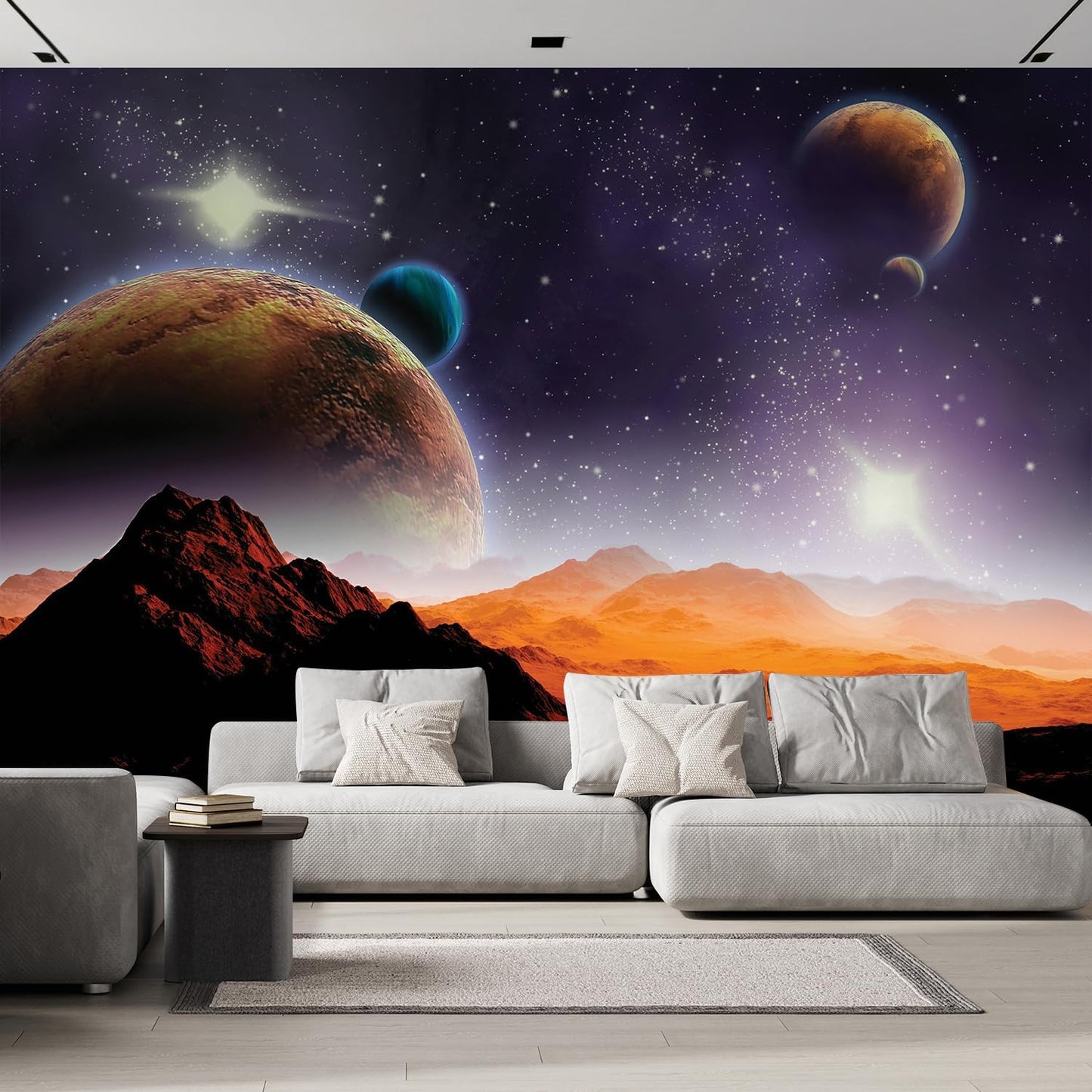wall26 Wall Sticker/Wall Mural Peering into a Vibrantly Colored Space, Not Peel and Stick, Non-Woven Wallpaper Decorative for Bedroom, Living Room, Office - 120x120 inches