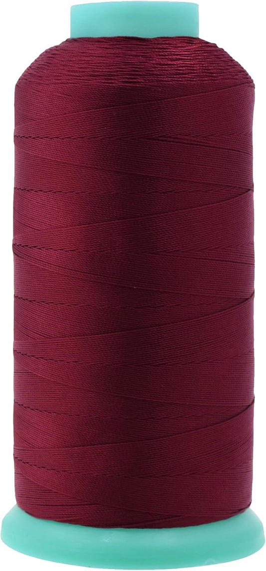 Mandala Crafts Bonded Nylon Thread Wine Heavy Duty Sewing Threads - 1100 YDs Size 92 280D T90 Tex 90 Thread for Leather Jeans Weaving Outdoor Marine Upholstery Threads